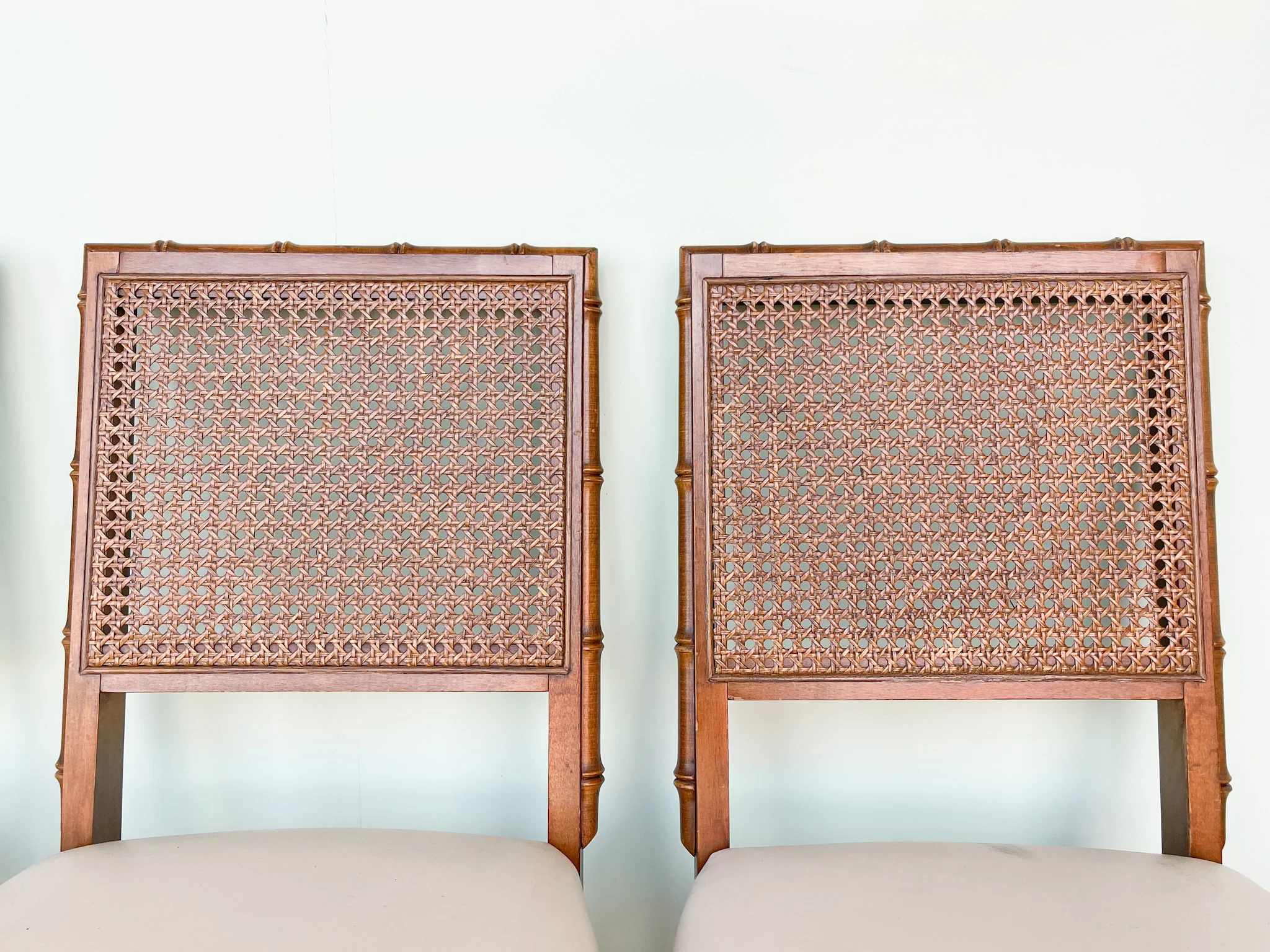 Set of Four Faux Bamboo and Cane Folding Chairs - Image 6