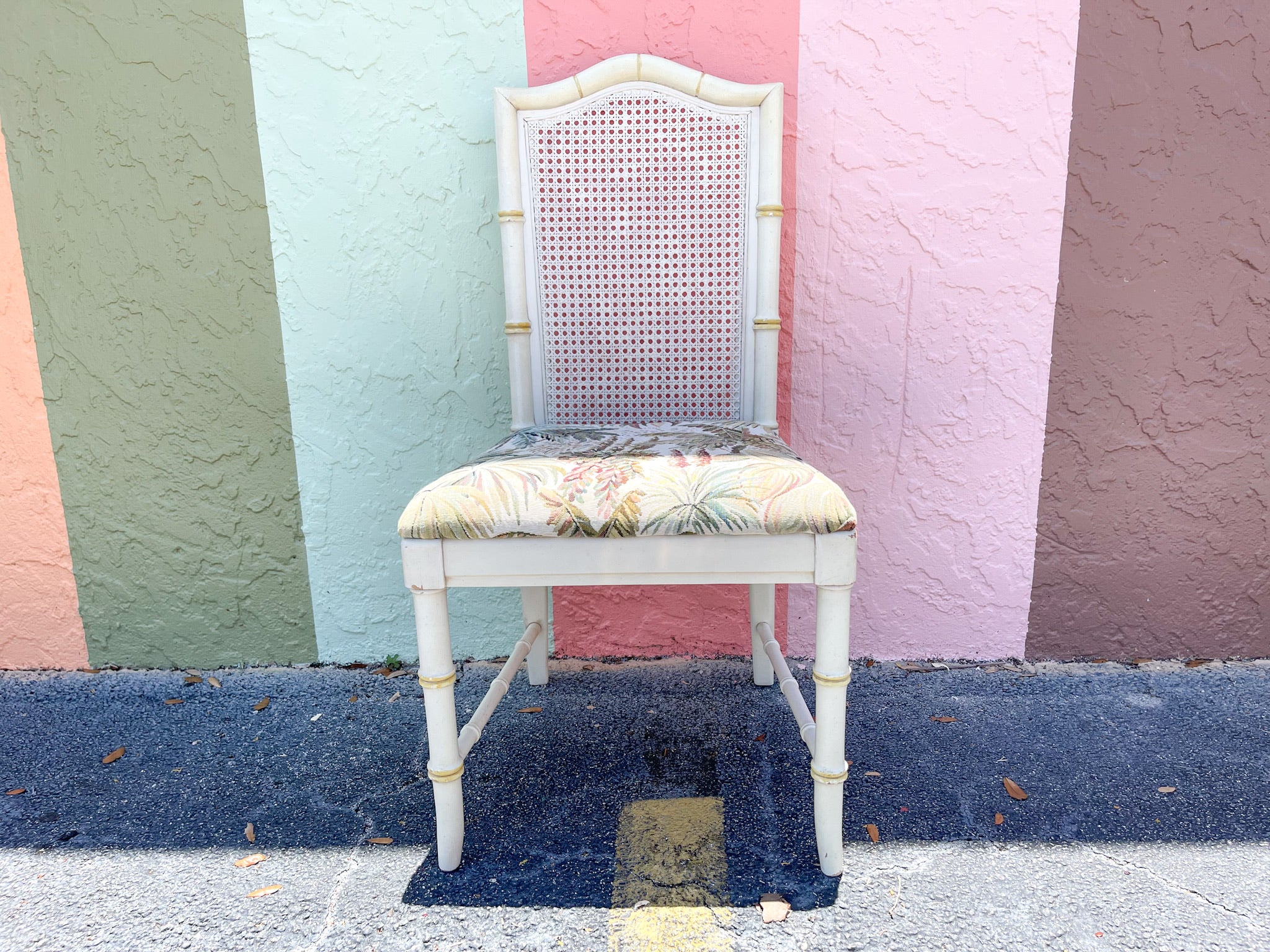 Set of Four Faux Bamboo Cane Chairs - Image 3