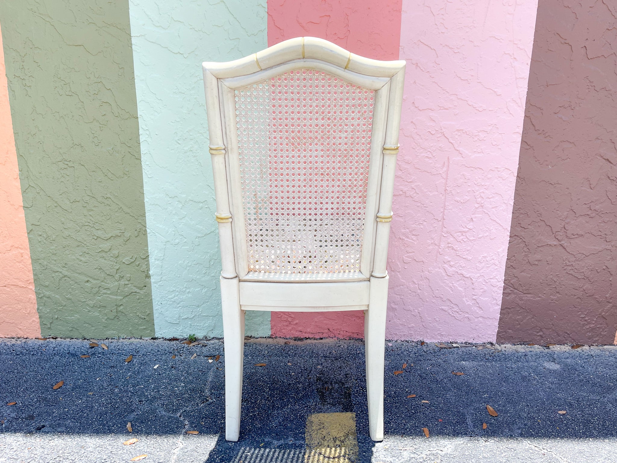 Set of Four Faux Bamboo Cane Chairs - Image 4