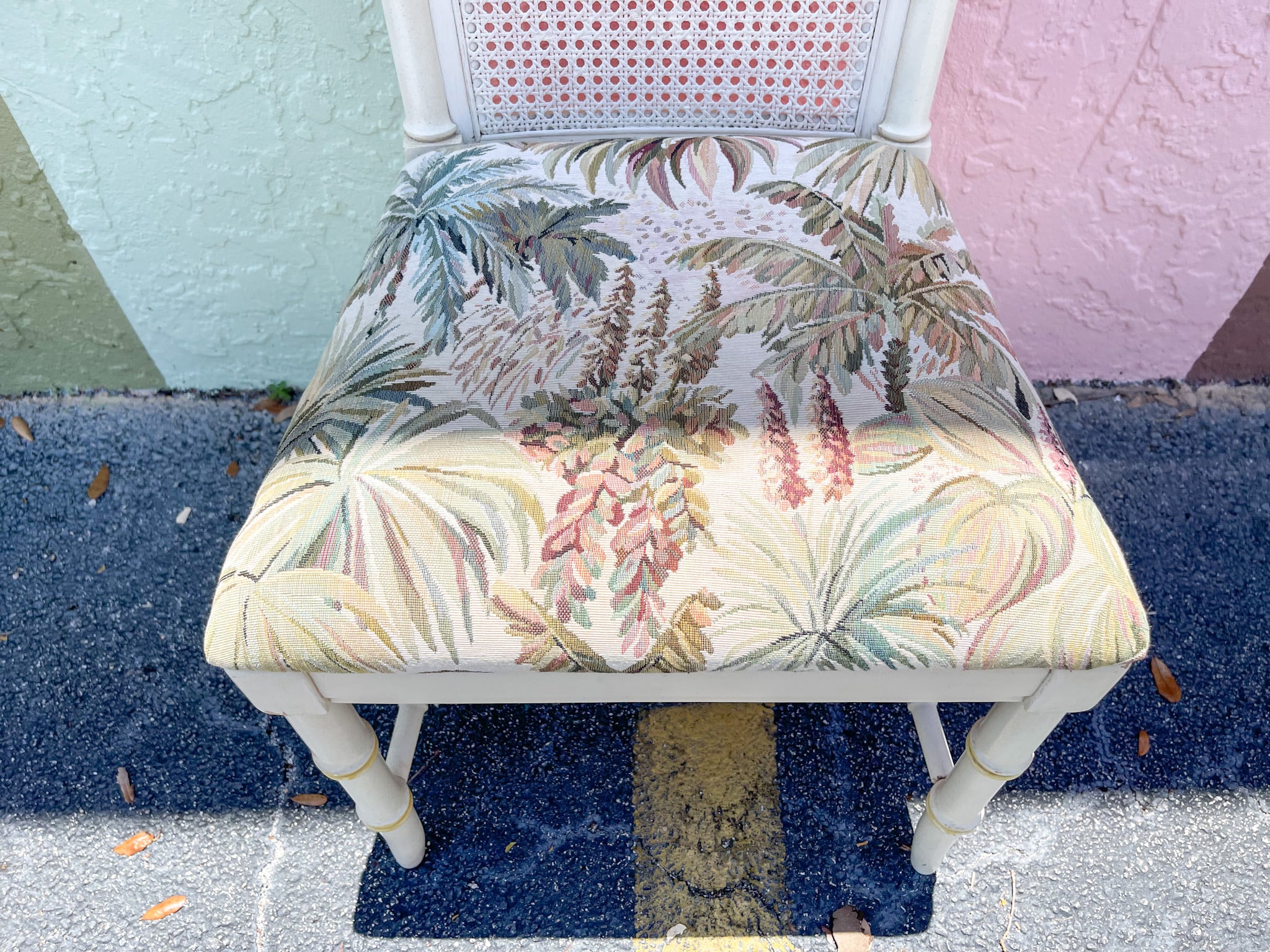Set of Four Faux Bamboo Cane Chairs - Image 5