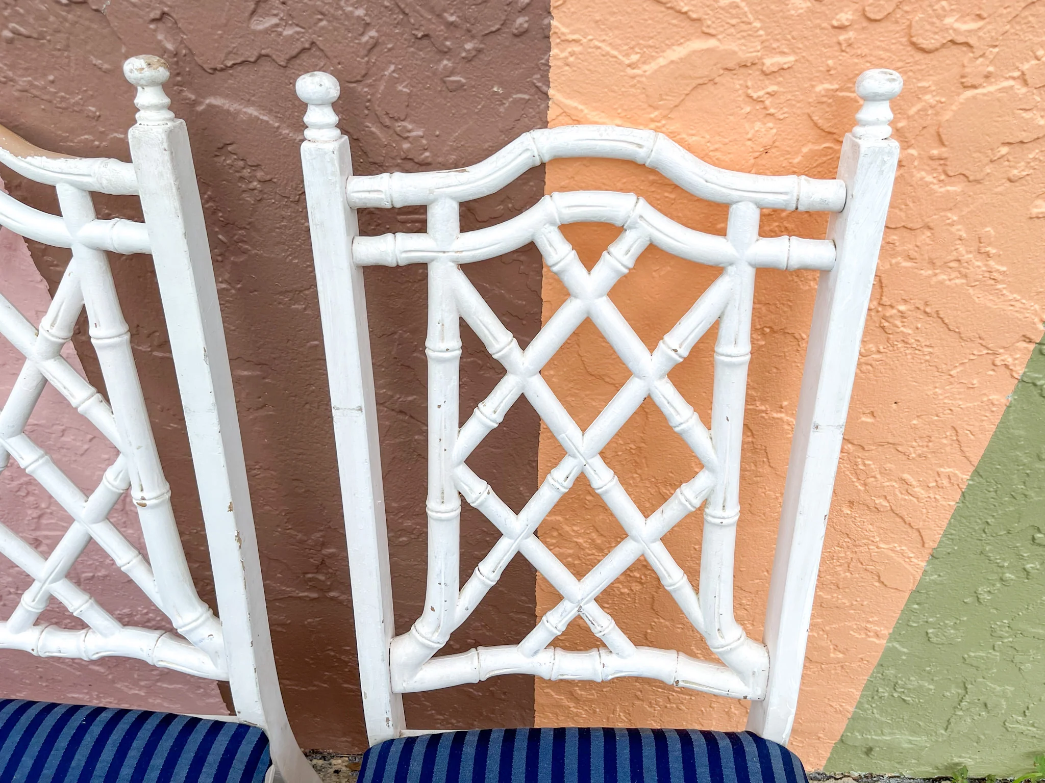 Set of Four Faux Bamboo Chippendale Chairs - Image 4