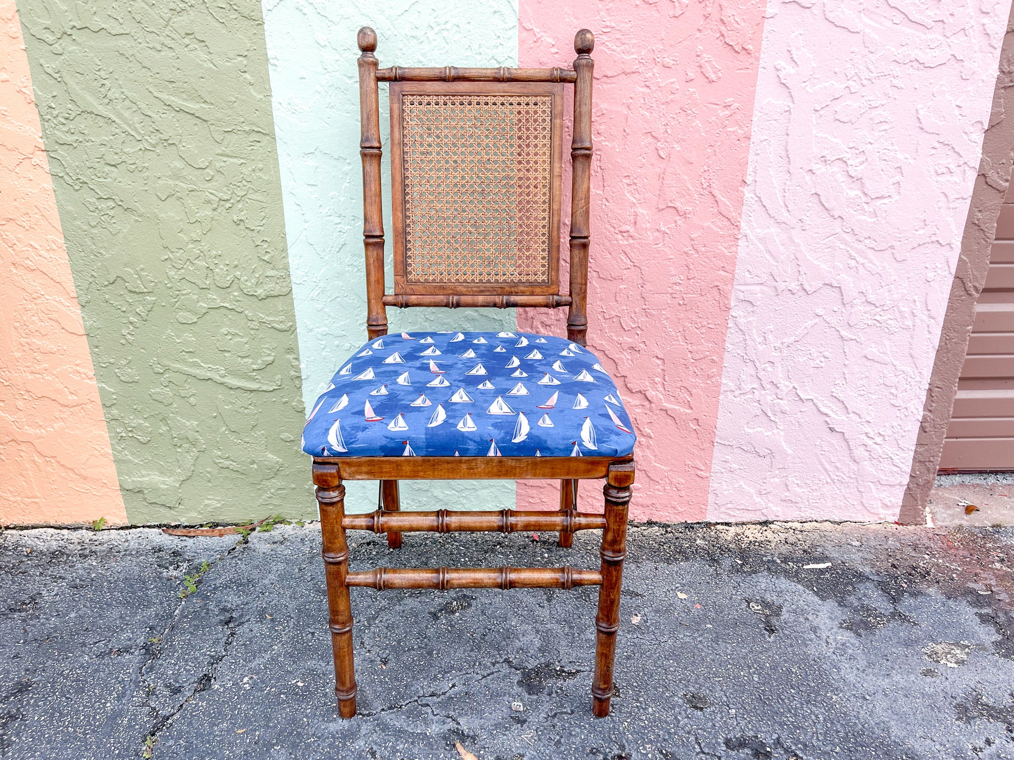 Set of Four Faux Bamboo Folding Chairs - Image 3