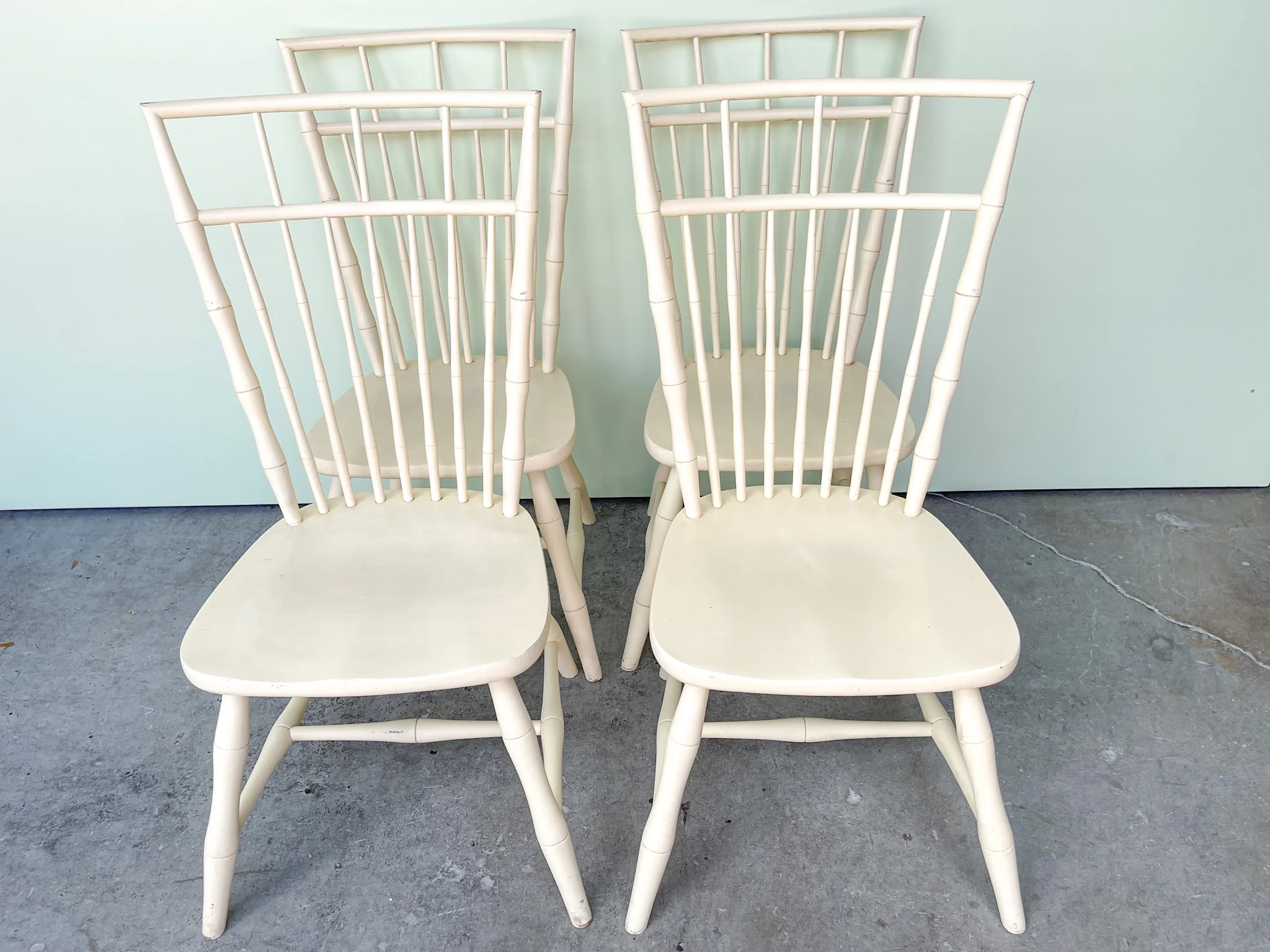 Set of Four Faux Bamboo Windsor Chairs - Image 3