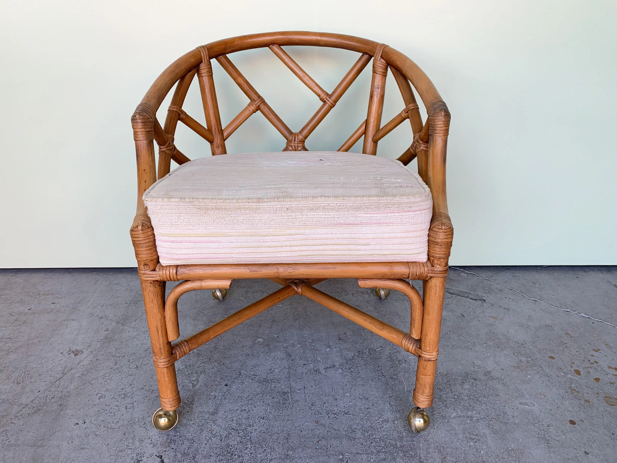 Set of Four Ficks Reed Rattan Chippendale Chairs - Image 2