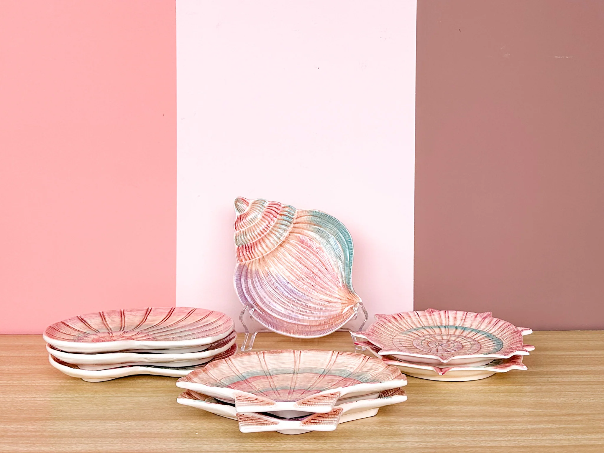 Set of Eight Fitz and Floyd Shell Plates