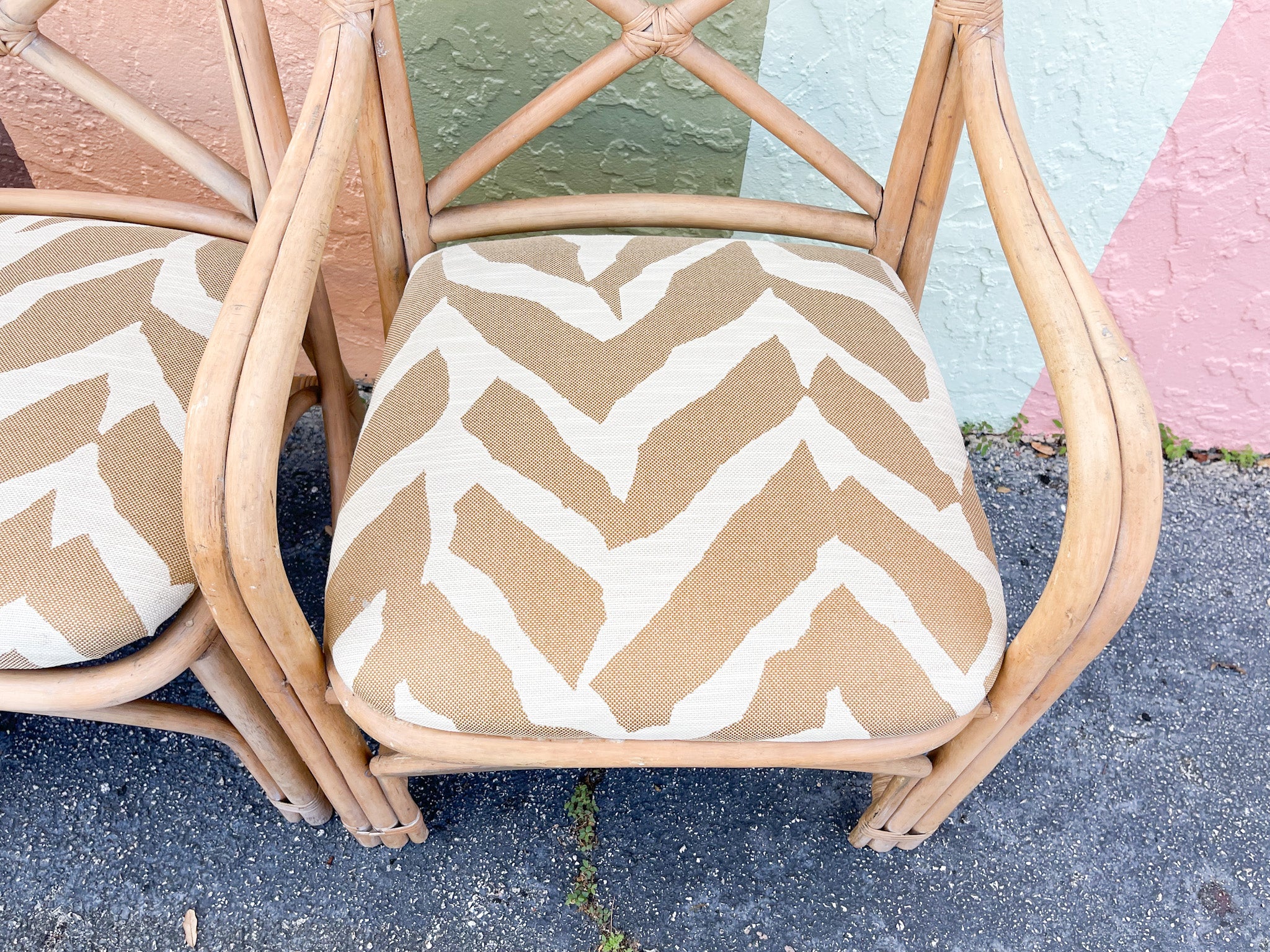 Set of Four Island Chic Rattan Chairs - Image 11