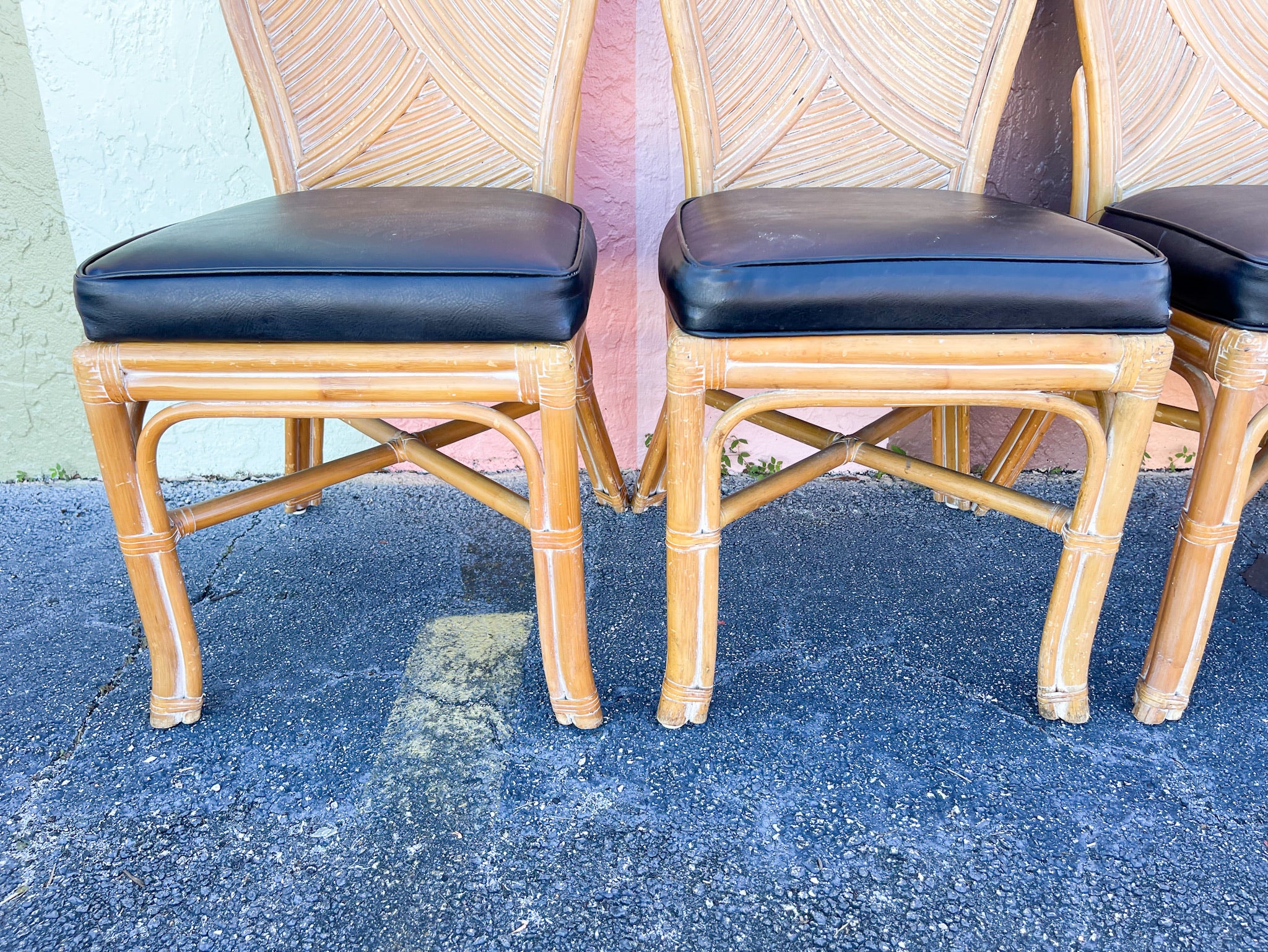 Set of Four Island Chic Rattan Chairs - Image 5