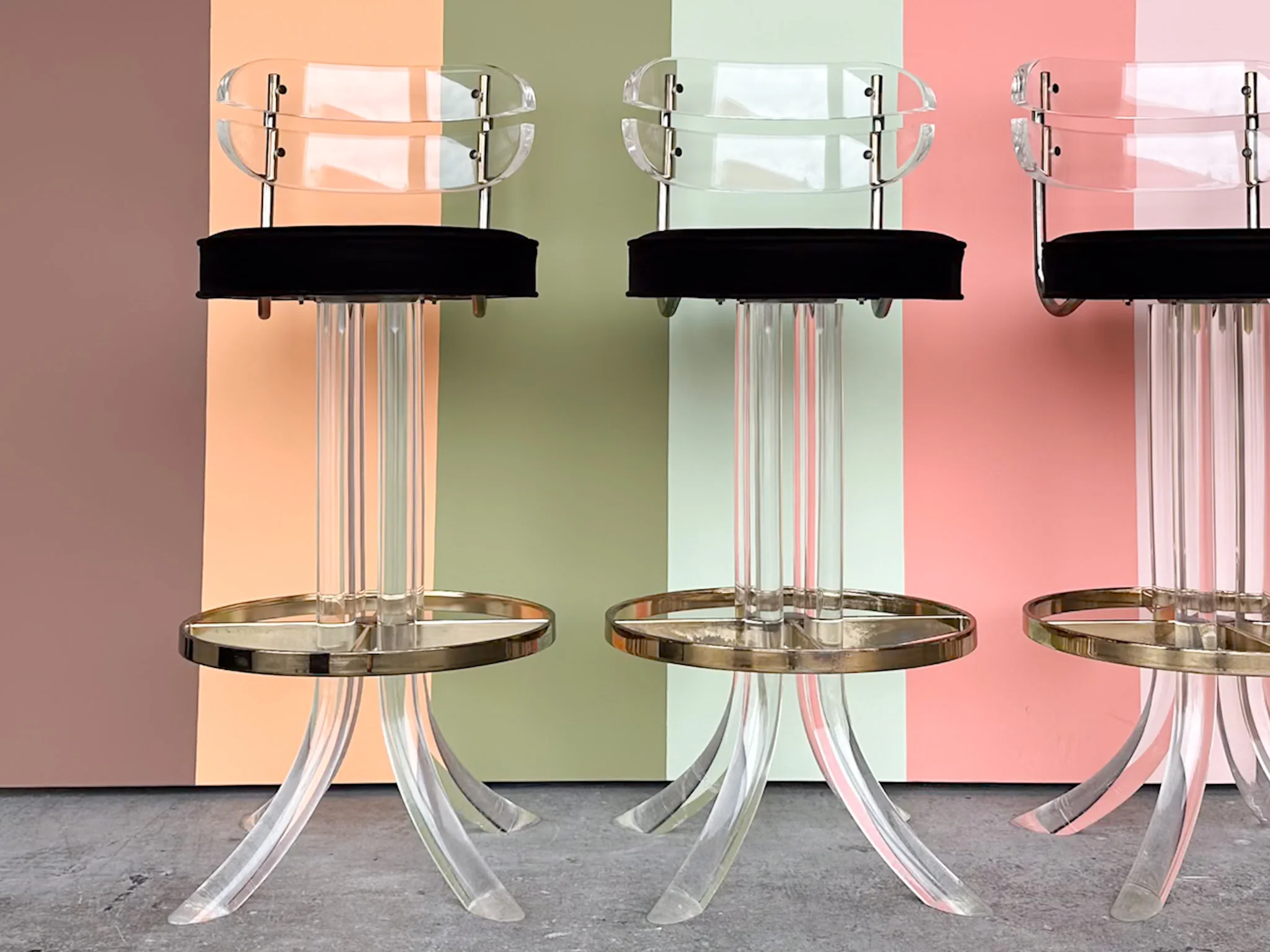 Set of Four Lucite Bar Stools - Image 7