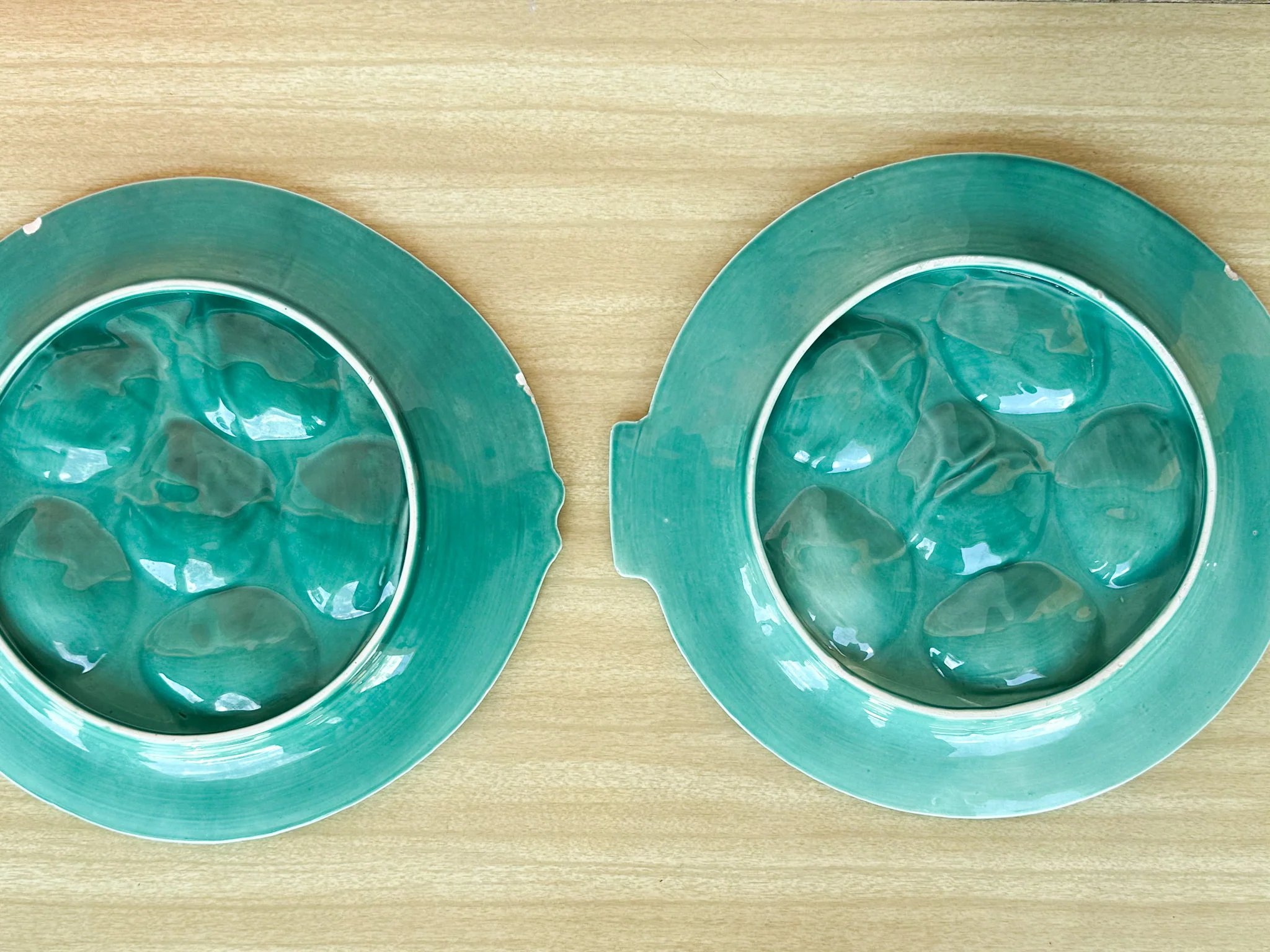 Set of Four Mediterranean Blue French Fish Oyster Plates - Image 6