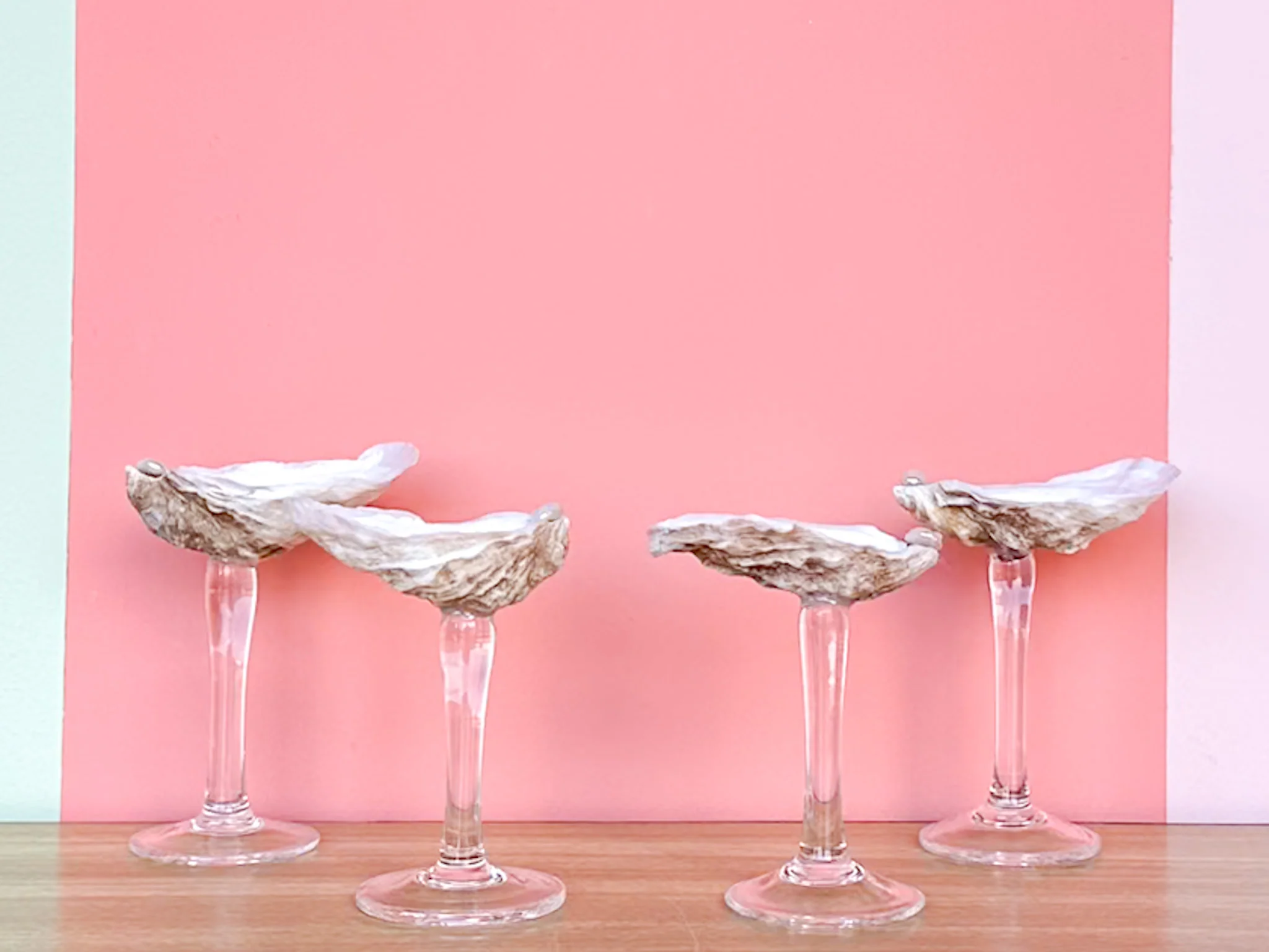 Set of Four Oyster Shell Shooters