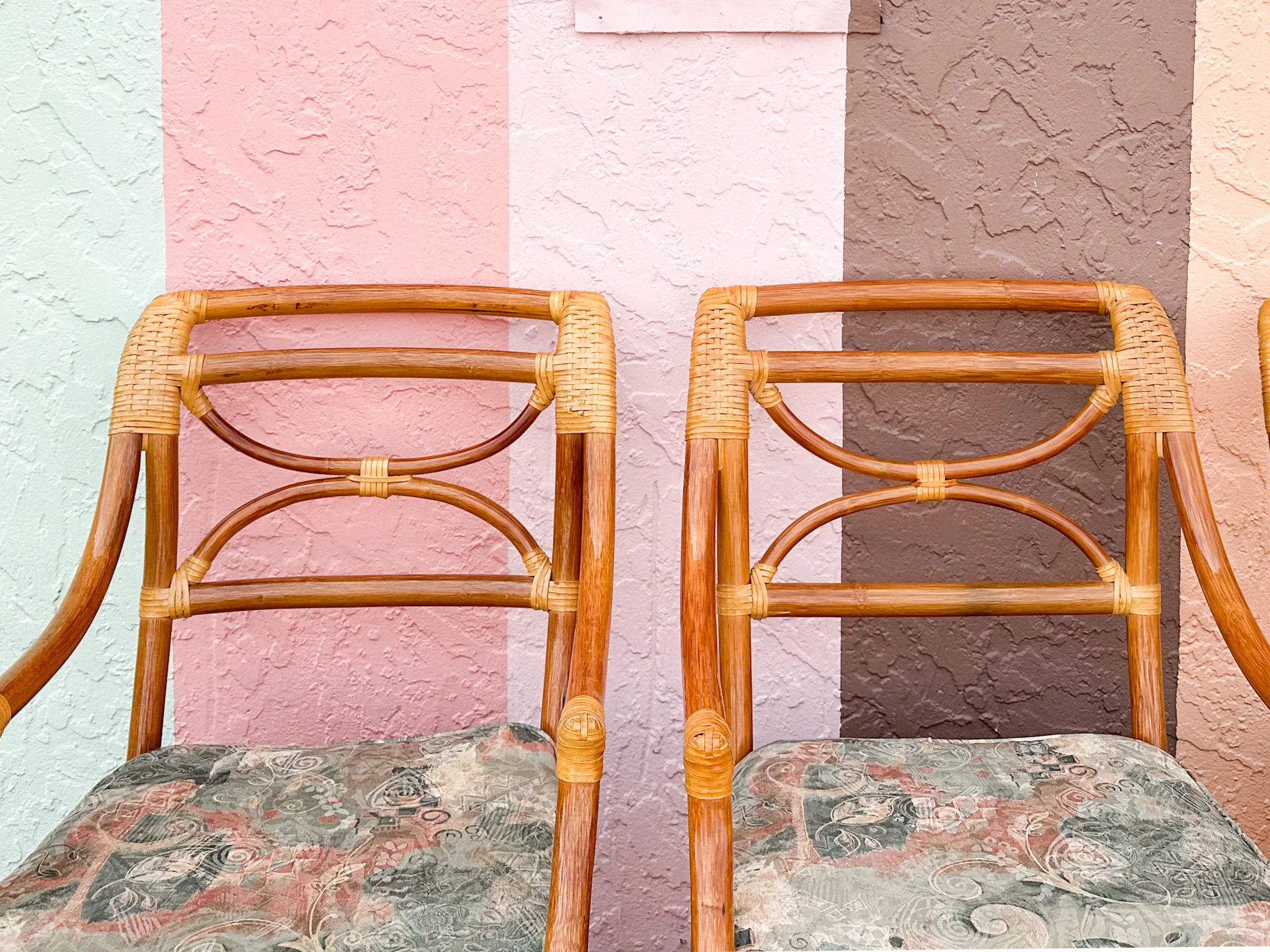 Set of Four Rattan Dining Chairs - Image 3