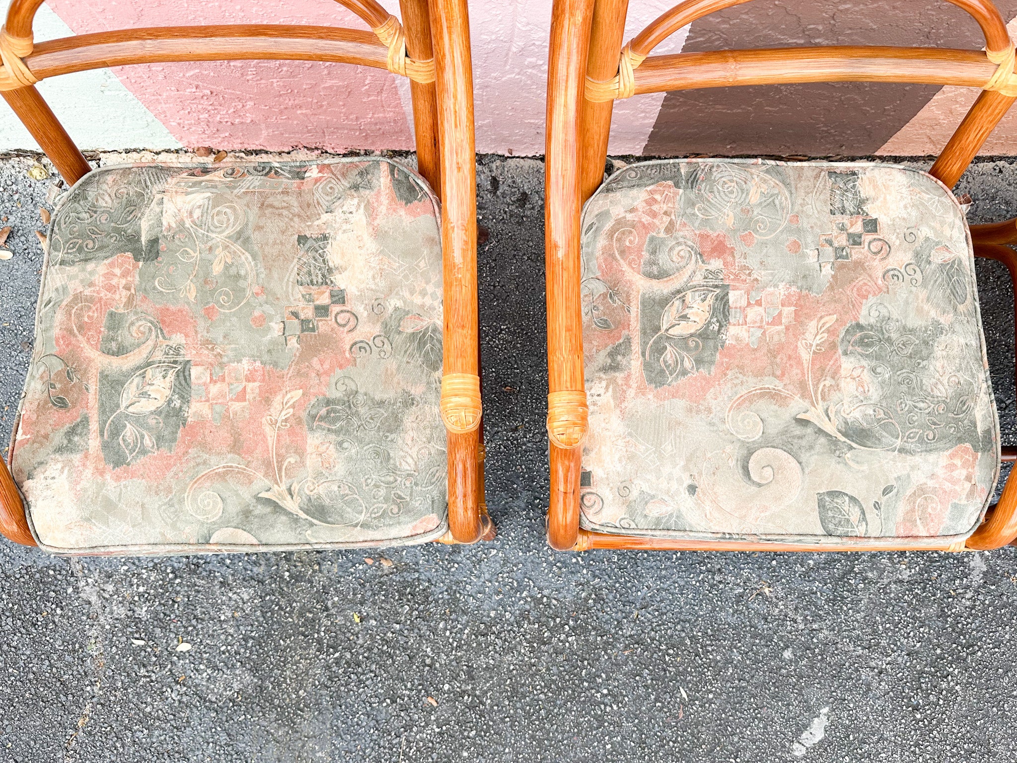 Set of Four Rattan Dining Chairs - Image 4