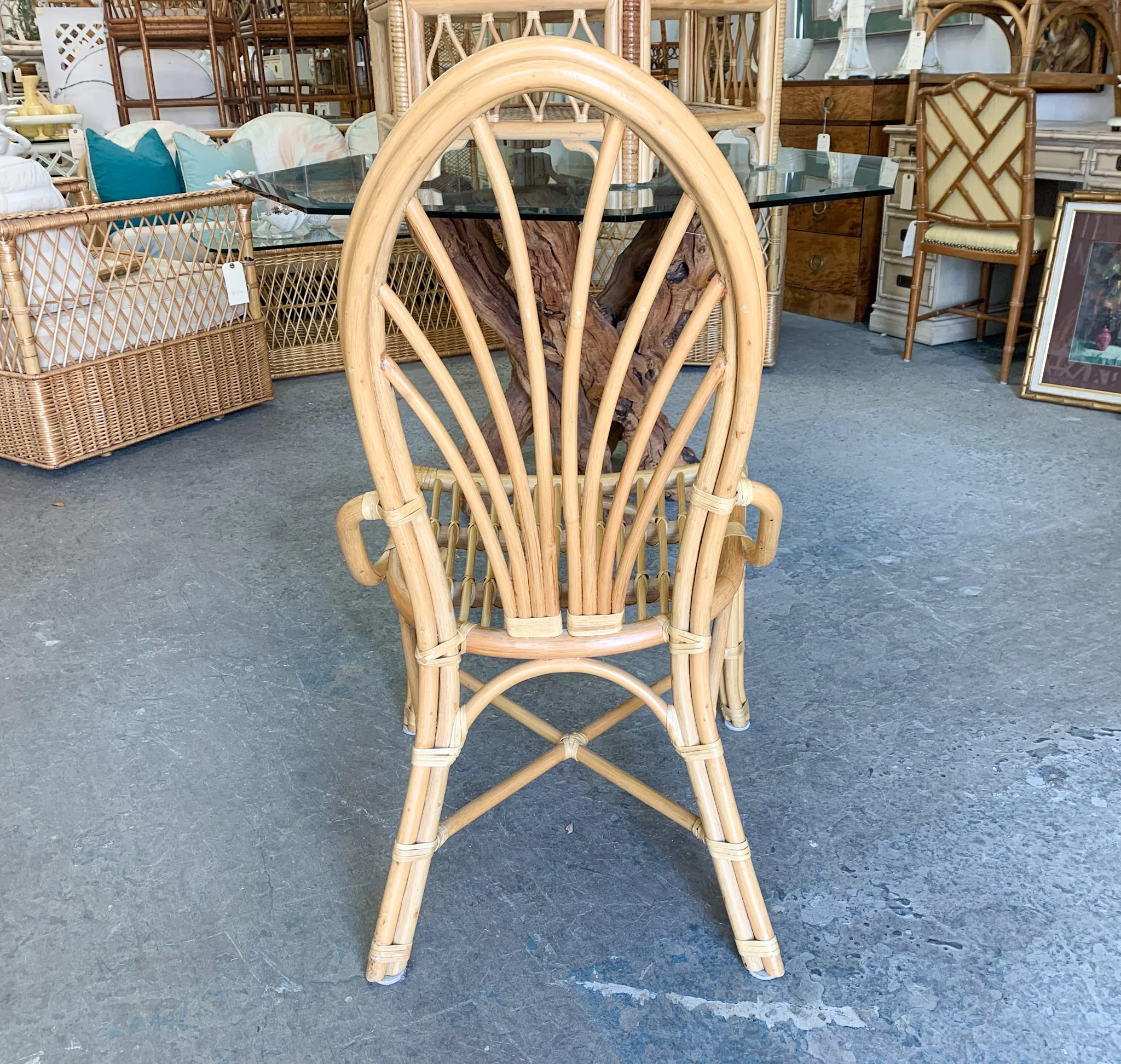 Set of Four Rattan Islandy Back Chairs - Image 3