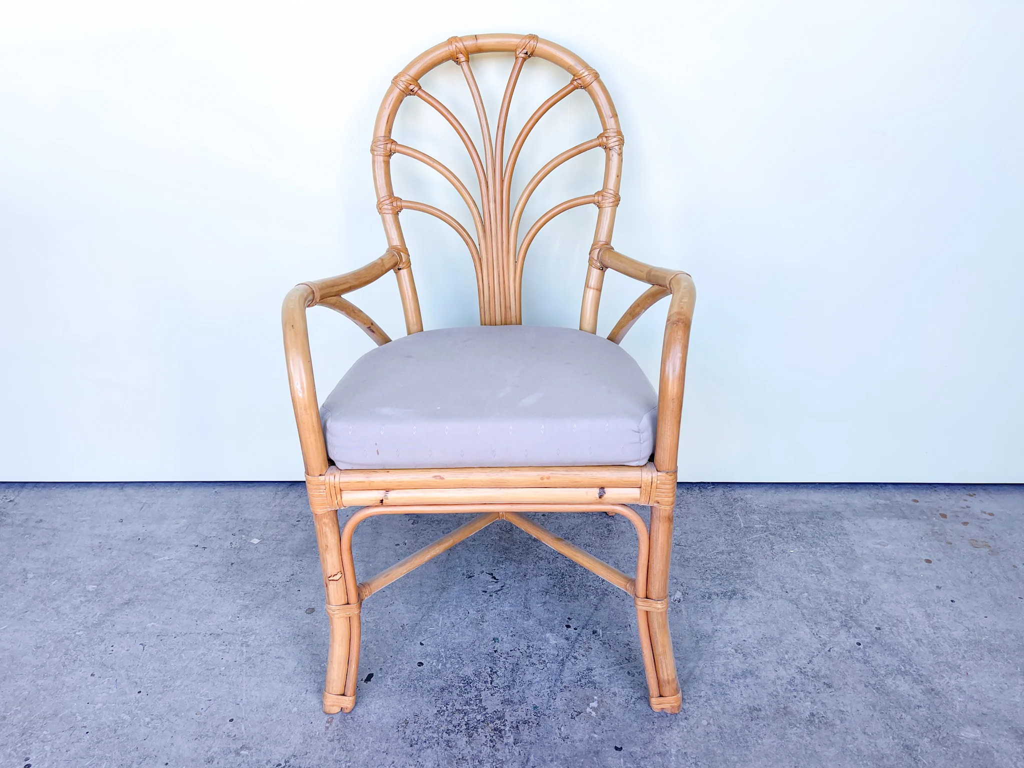 Set of Four Rattan Sunburst Chairs - Image 6