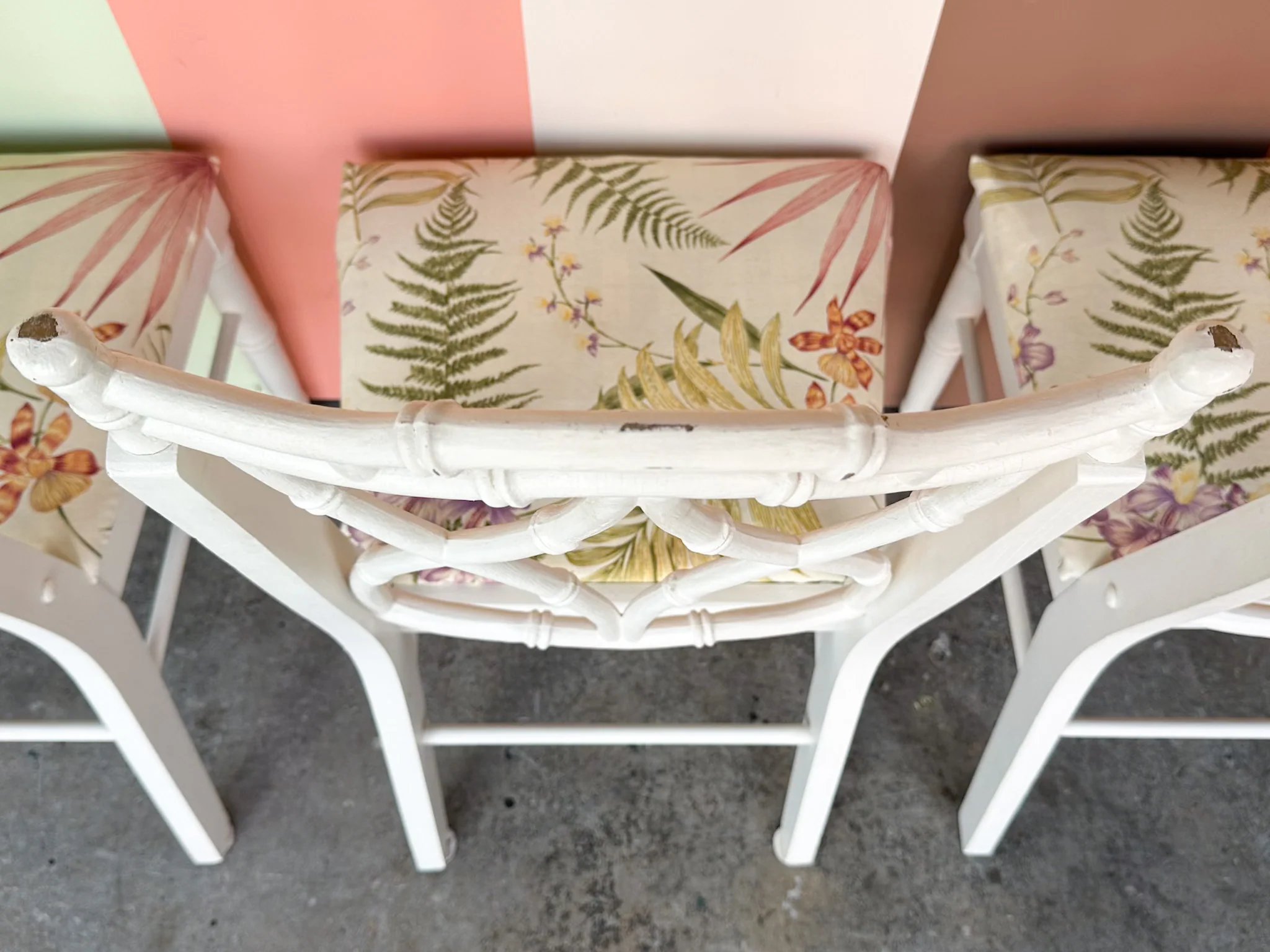 Set of Four Thomasville Faux Bamboo Dining Chairs - Image 10