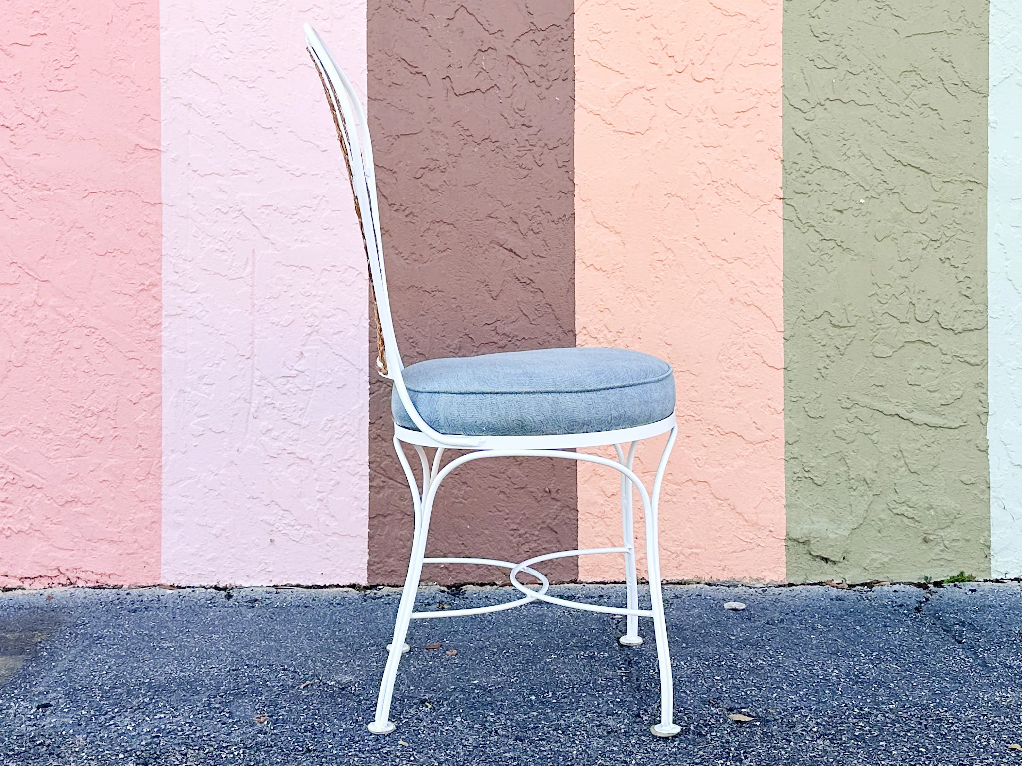 Set of Four Wrought Iron and Cane Bistro Chairs - Image 12