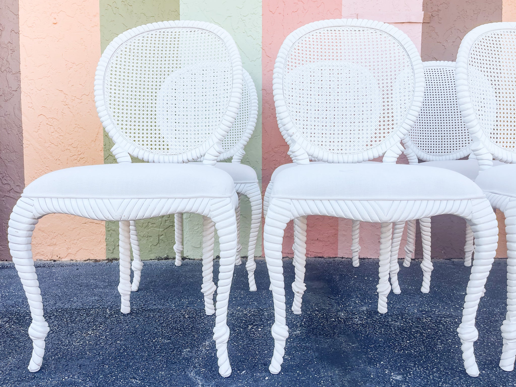 Set of Six Italian Rope Knot Dining Chairs - Image 7