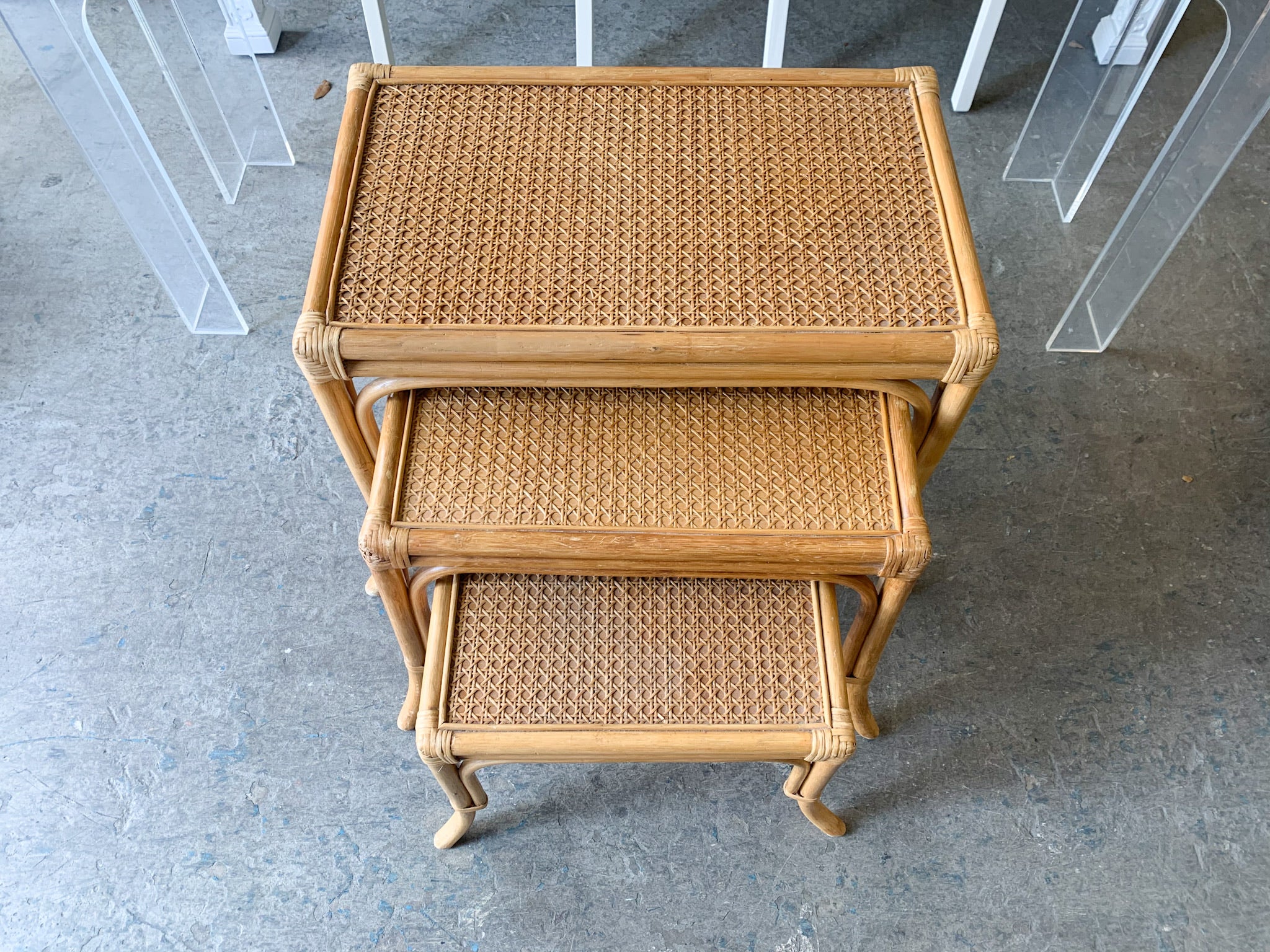 Set of Rattan Nesting Tables - Image 3