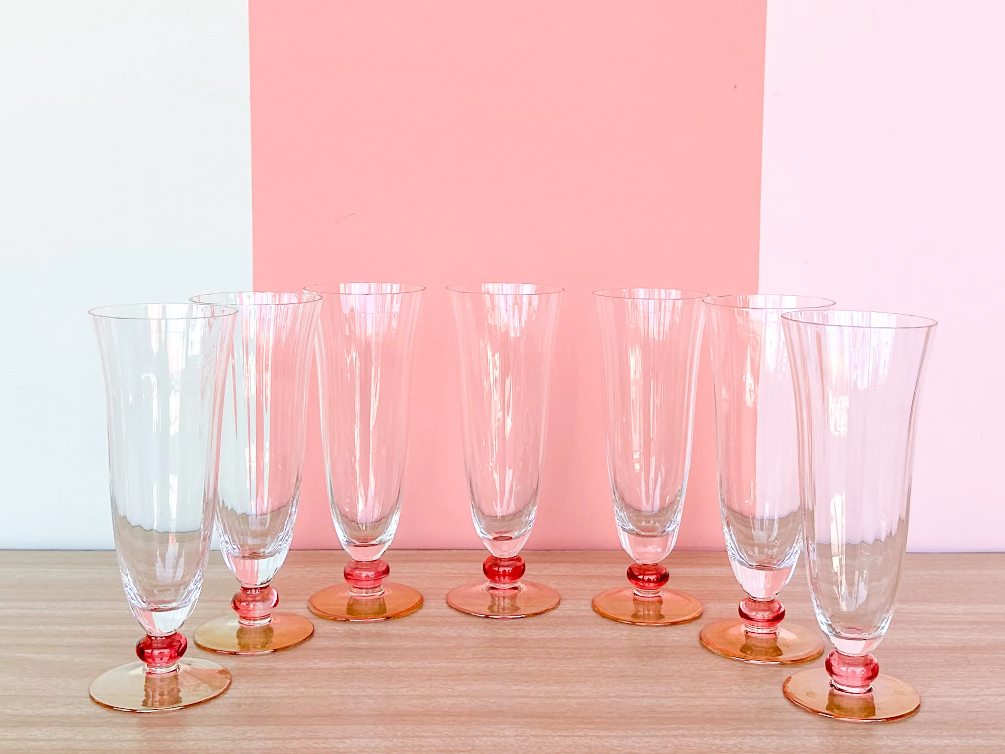 Set of Seven Champagne Flutes - Image 2