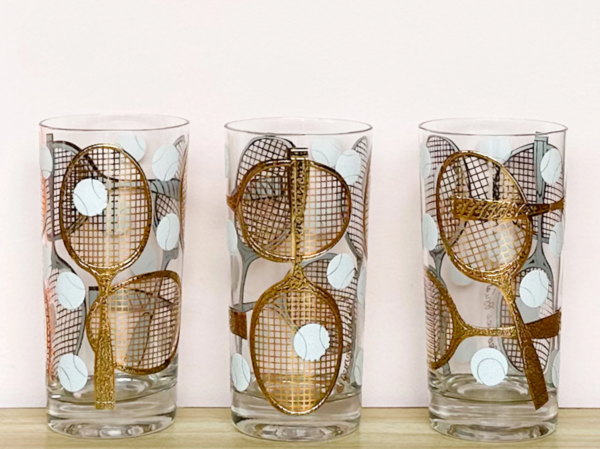 Set of Six Georges Briard Tennis Glassware - Image 2