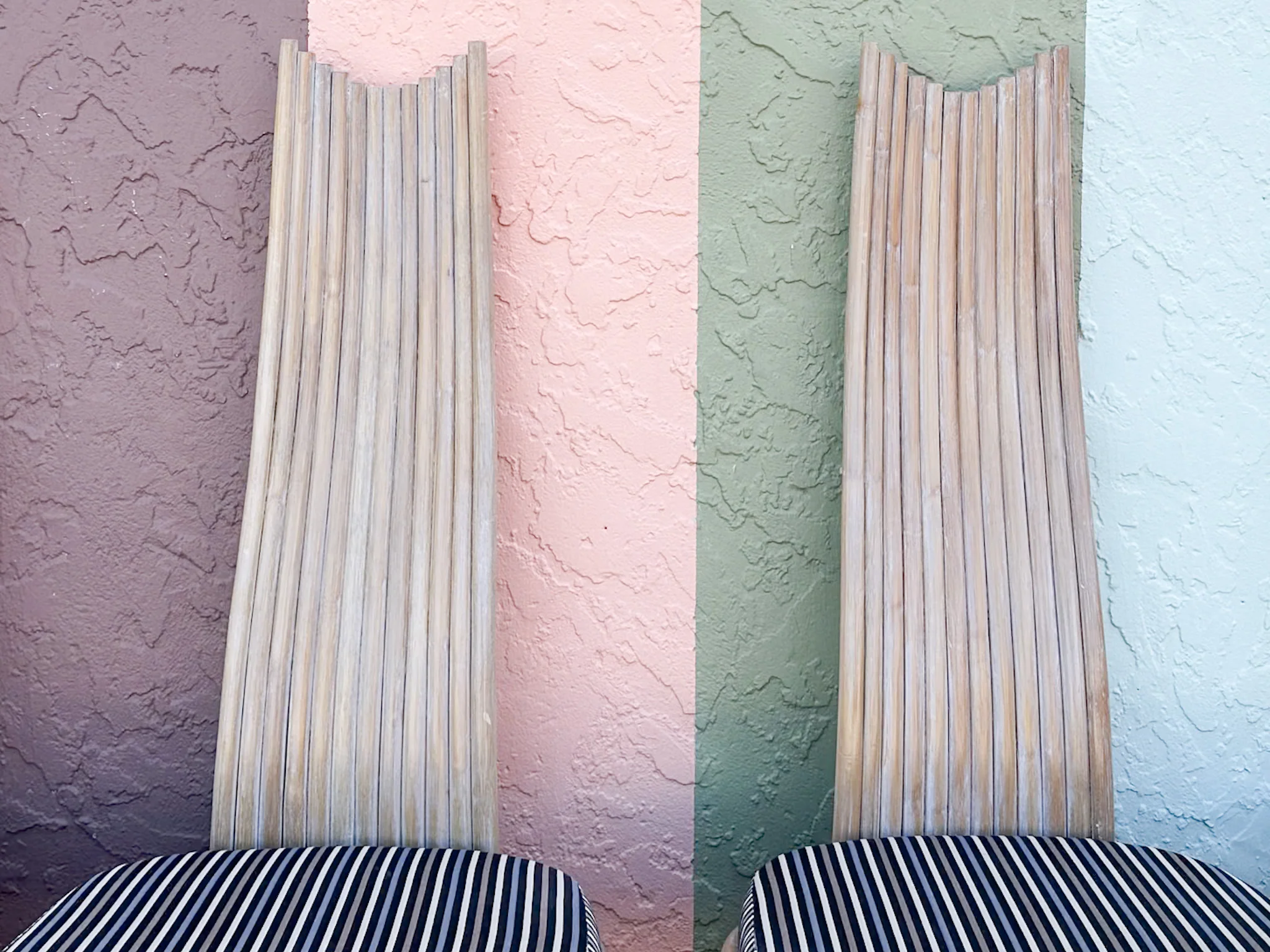 Set of Six McGuire Coastal Chic Rattan Dining Chairs - Image 12
