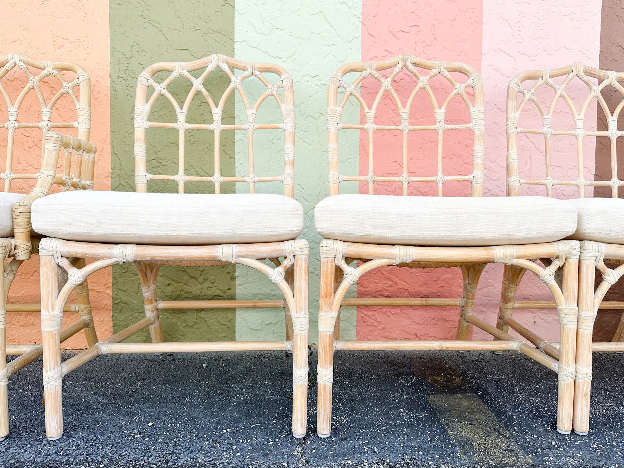 Set of Eight McGuire Style Rattan Dining Chairs - Image 12