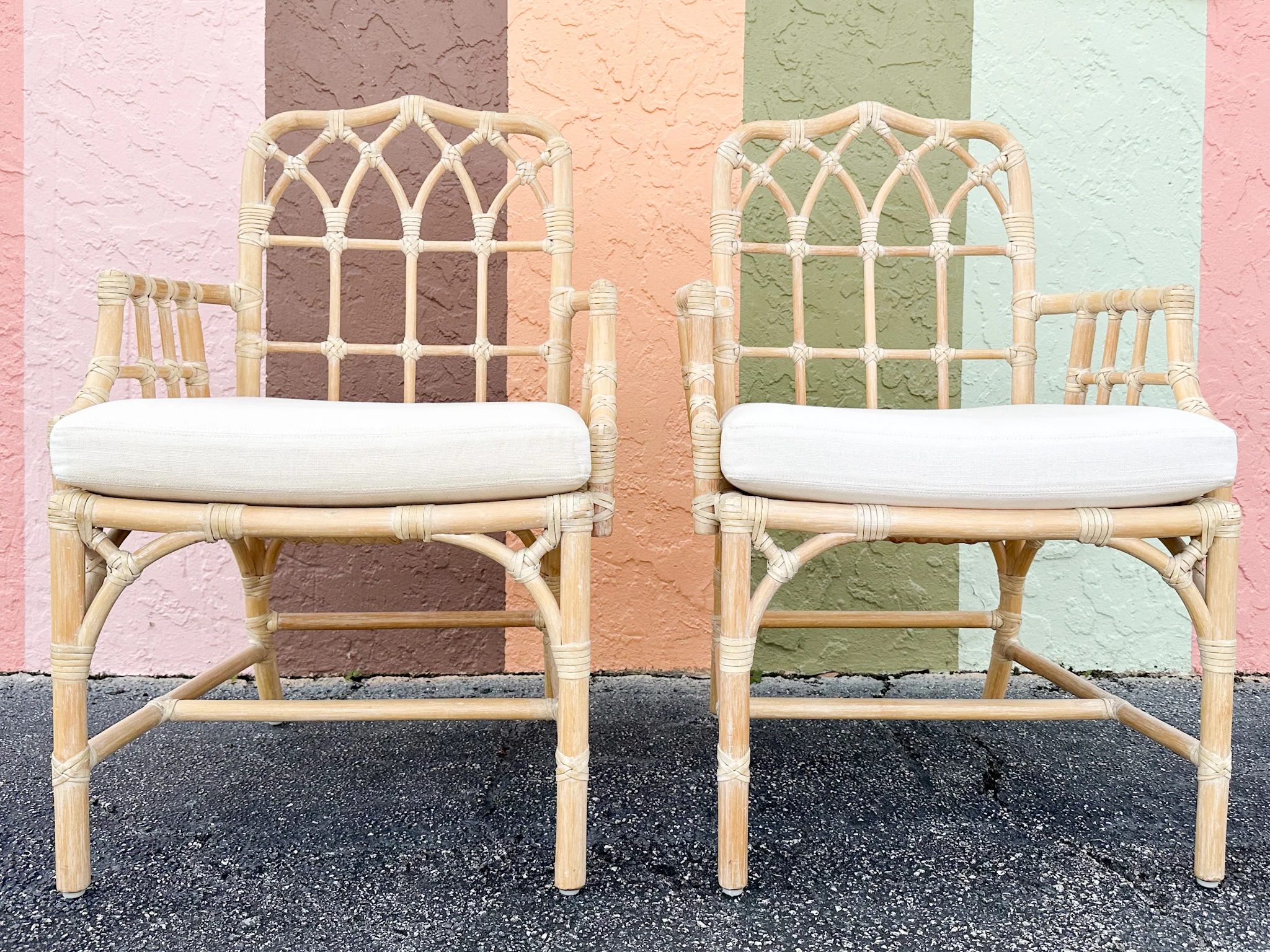 Set of Eight McGuire Style Rattan Dining Chairs - Image 9