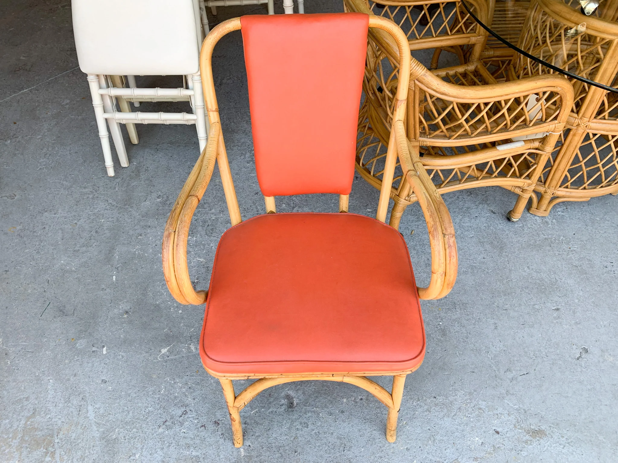 Set of Six Old Florida Style Bamboo Chairs - Image 8