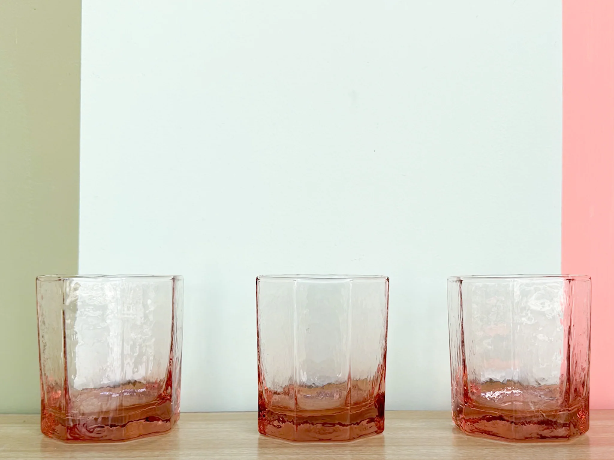 Set of Six Pink Sands Rocks Glassware - Image 4