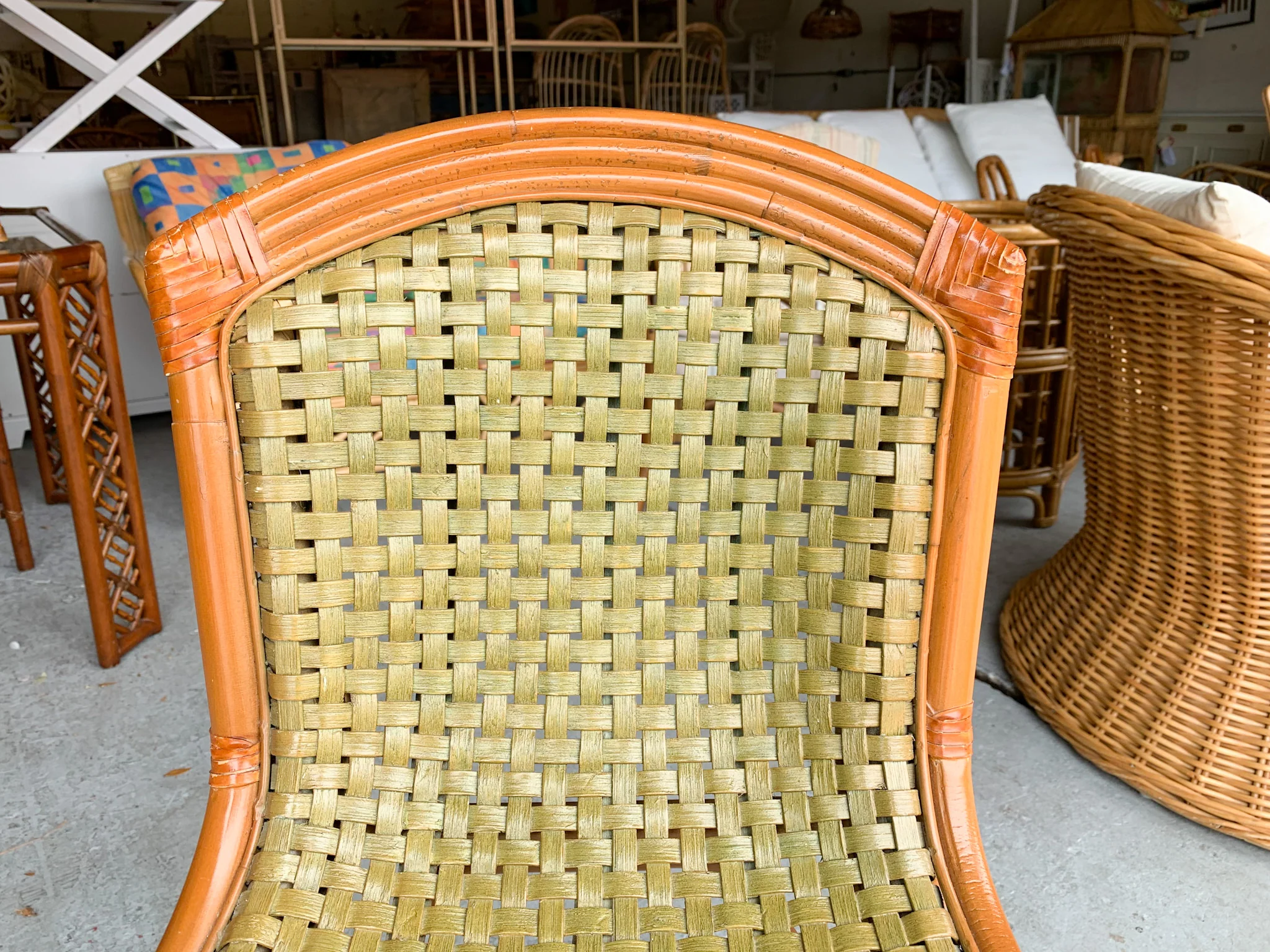 Set of Six Rattan Island Chic Bar Stools - Image 7