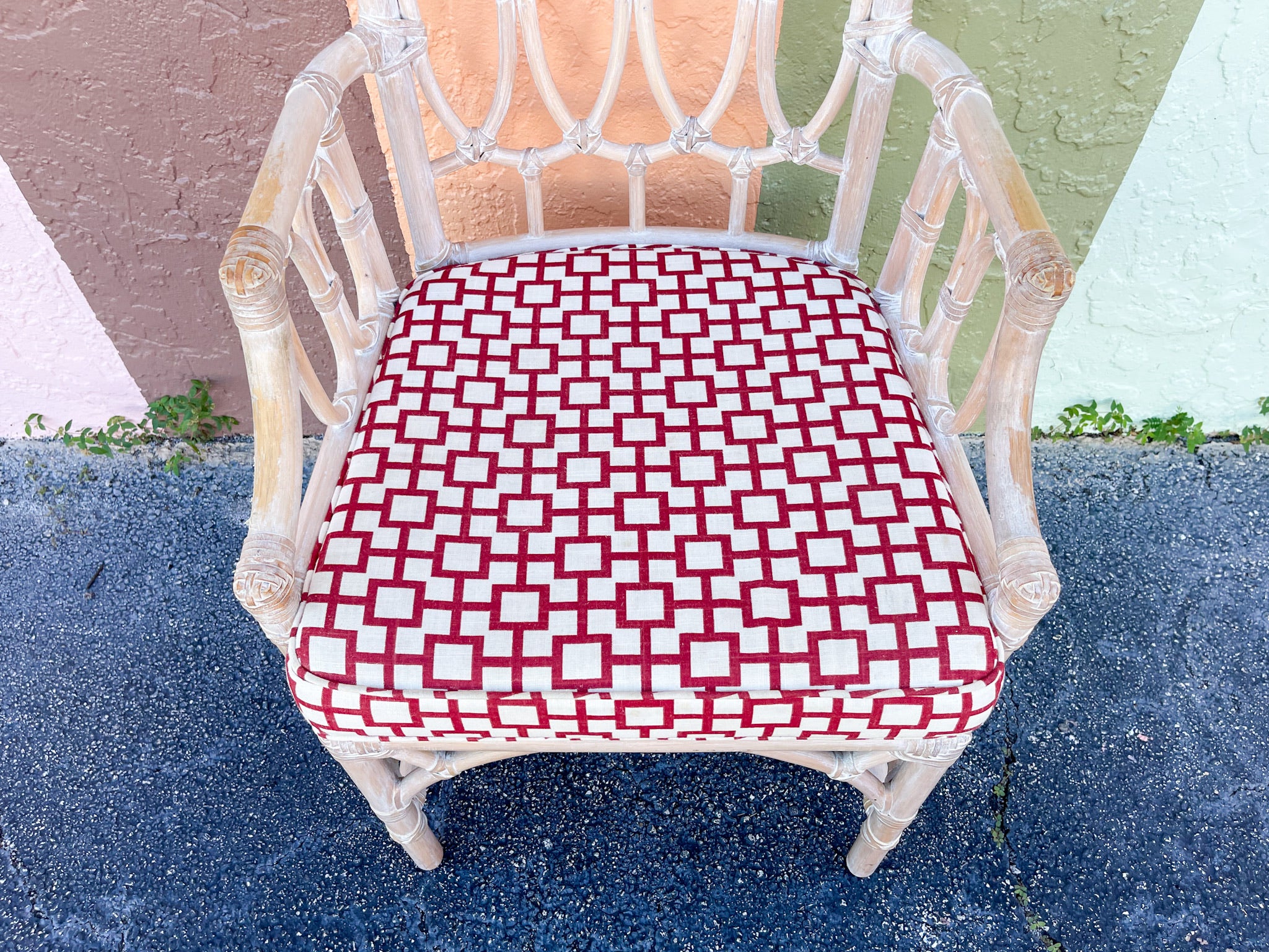 Set of Six Rattan McGuire Style Cathedral Dining Chairs - Image 11