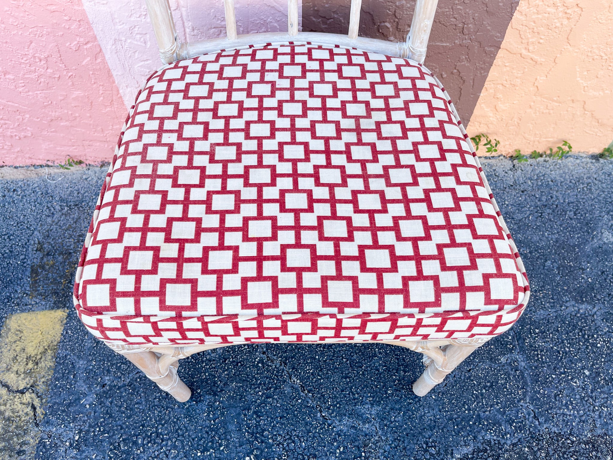 Set of Six Rattan McGuire Style Cathedral Dining Chairs - Image 6