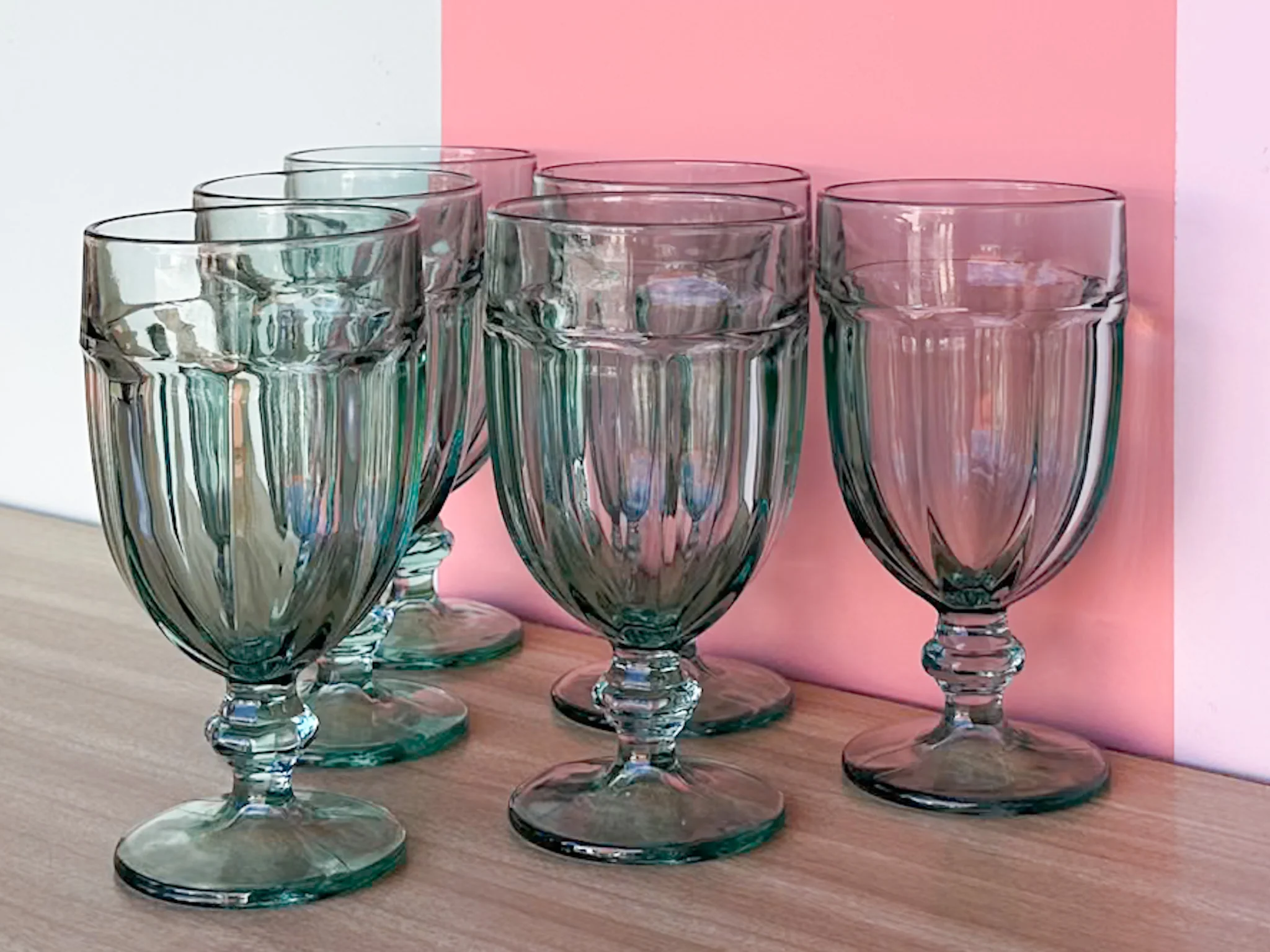 Set of Six Seafoam Goblets - Image 2
