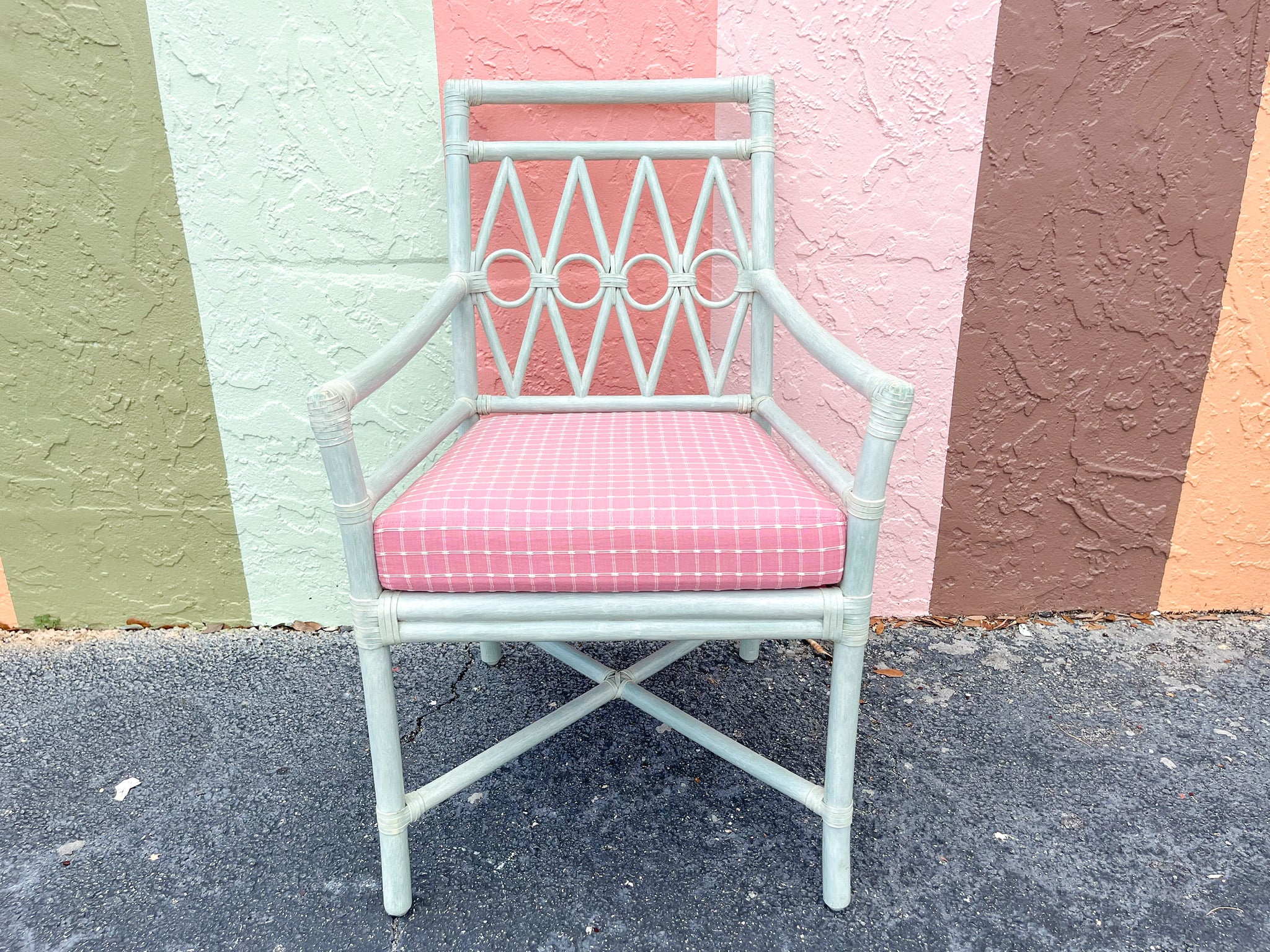 Set of Six Seaglass Rattan Dining Chairs - Image 3