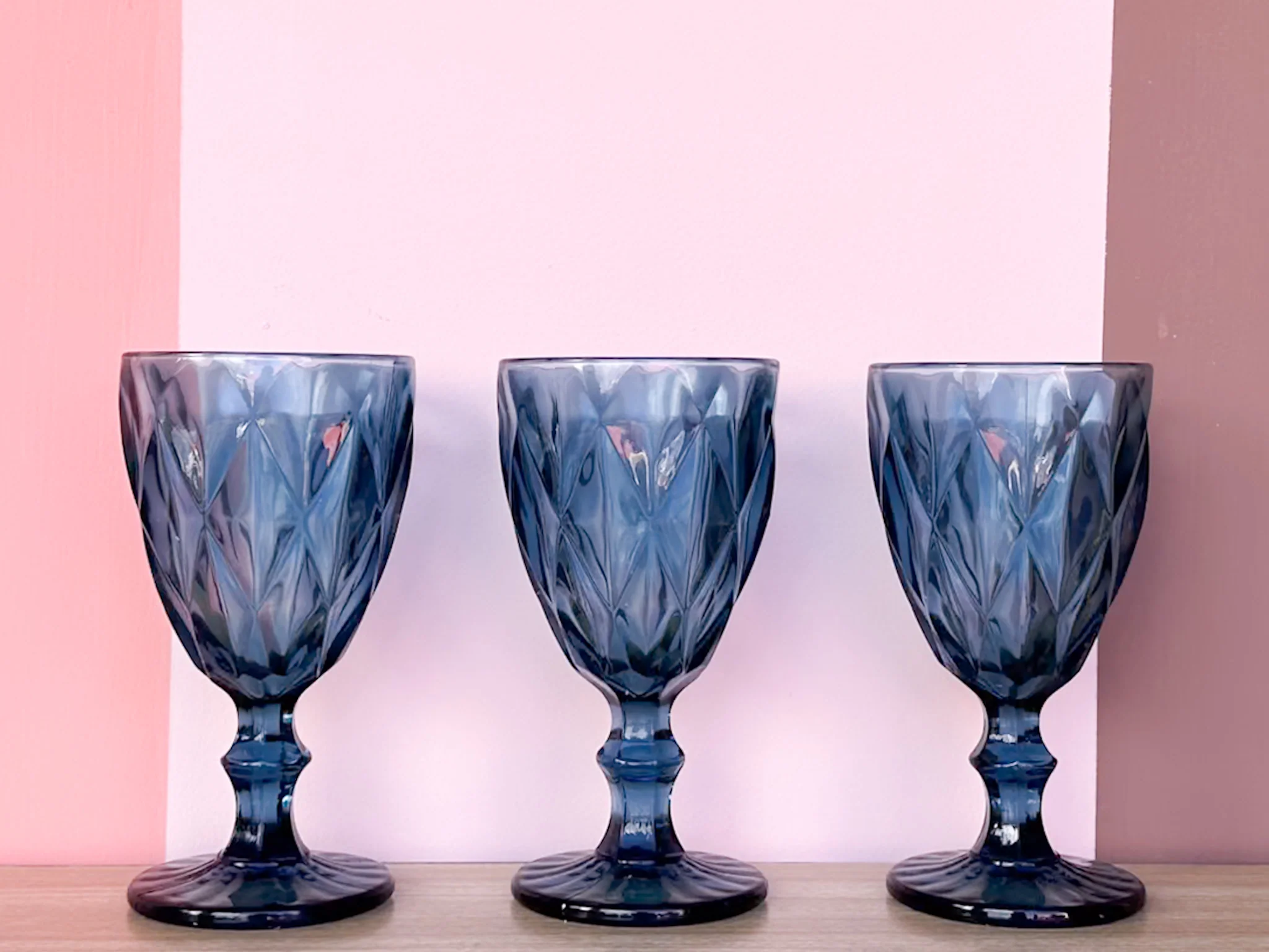 Set of Six Mediterranean Blue Goblets - Image 2