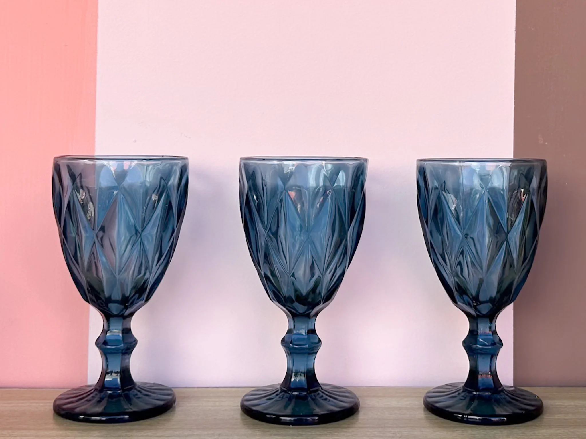 Set of Six Mediterranean Blue Goblets - Image 3