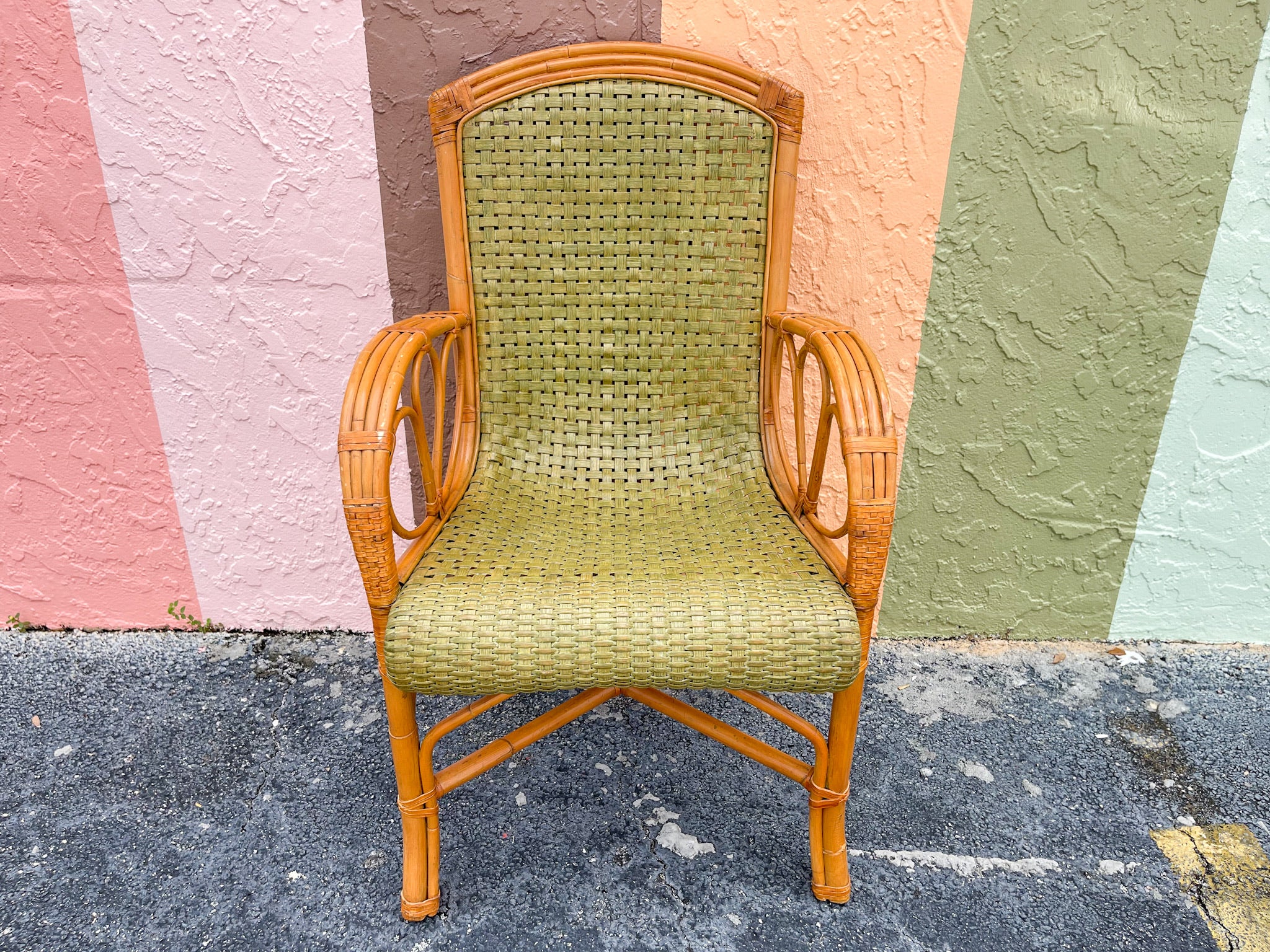 Set of Six Woven Rattan Chairs - Image 5