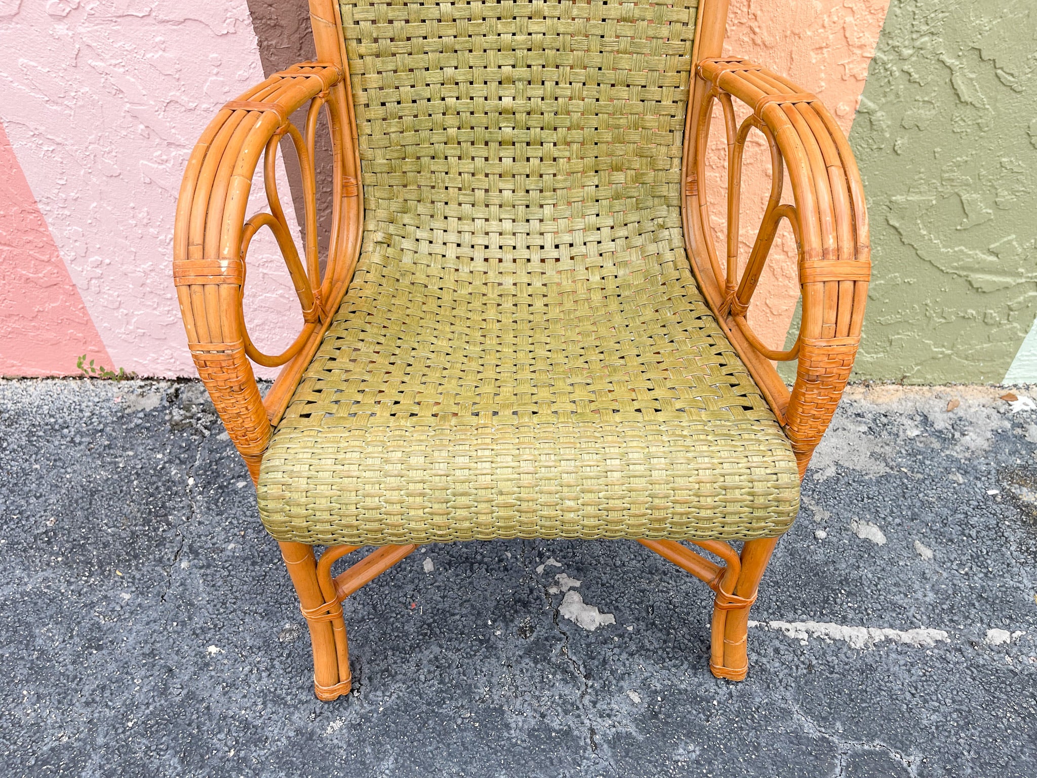 Set of Six Woven Rattan Chairs - Image 8