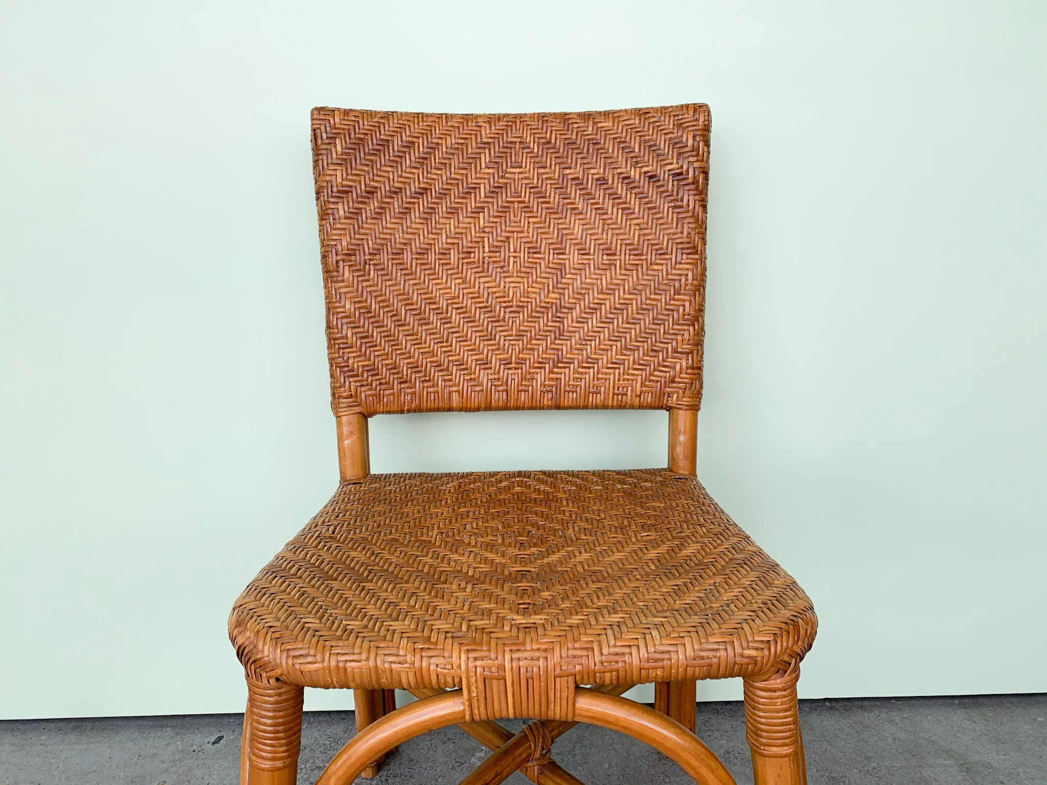 Set of Six Woven Rattan Chairs - Image 6