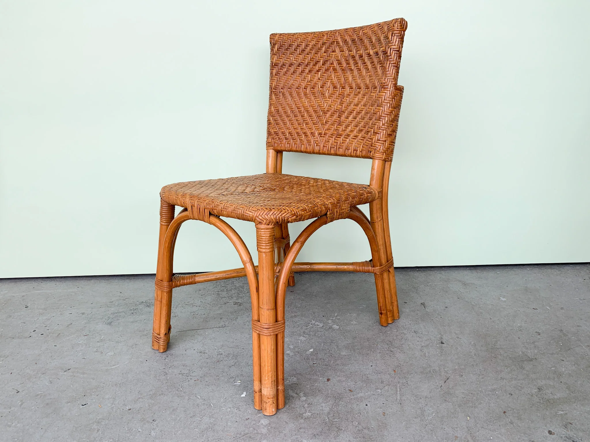Set of Six Woven Rattan Chairs - Image 7
