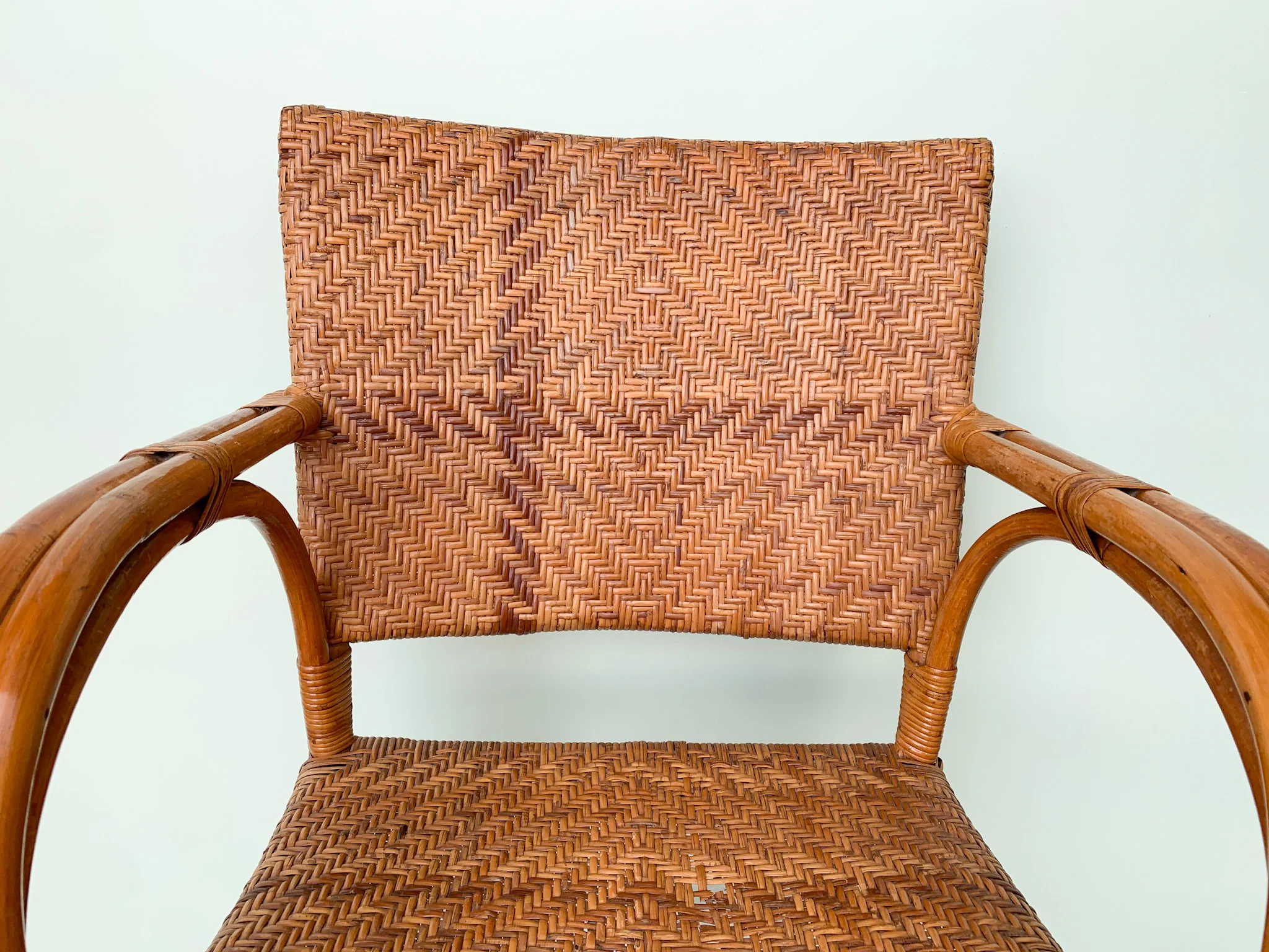 Set of Six Woven Rattan Chairs - Image 9