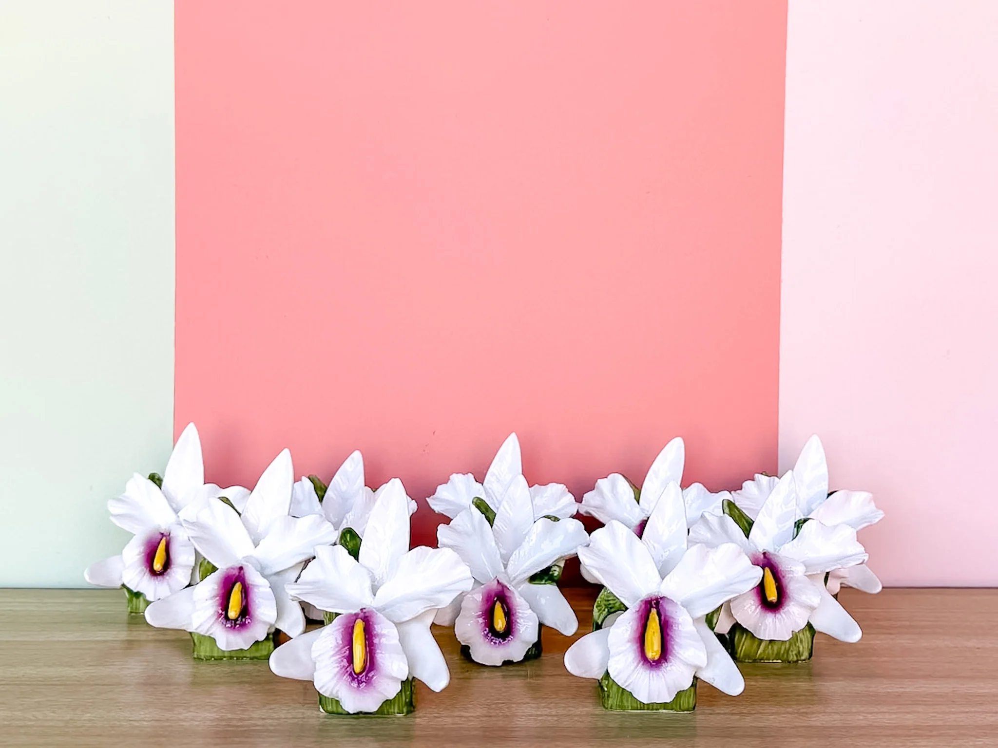 Set of Ten Orchid Napkin Rings