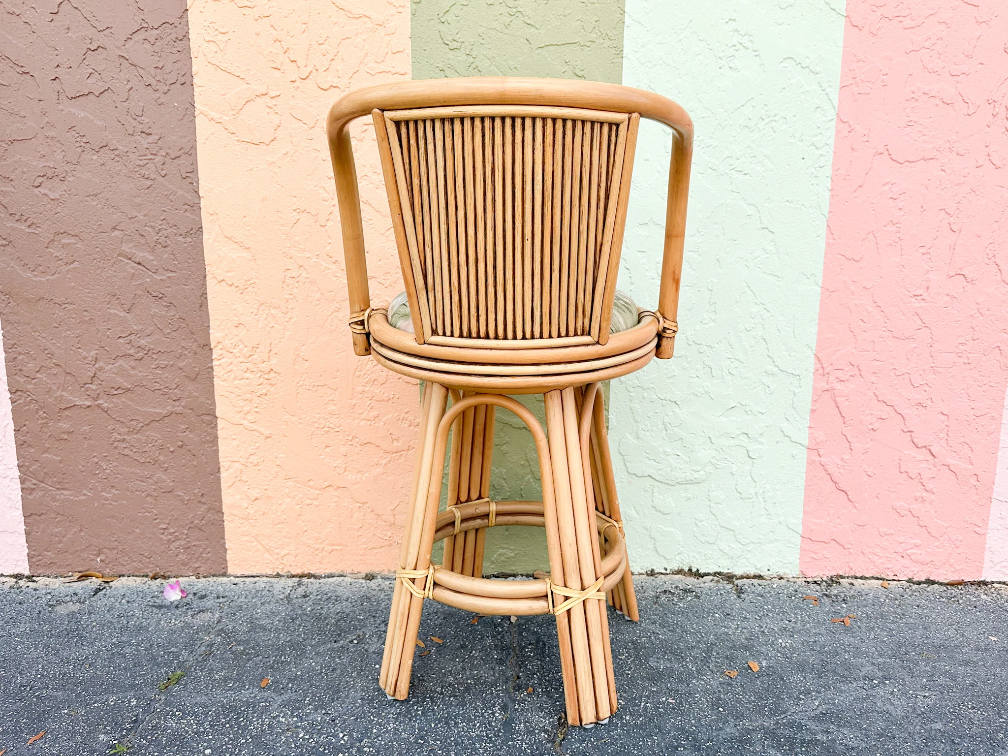 Set of Three Cute Rattan Bar Stools - Image 10
