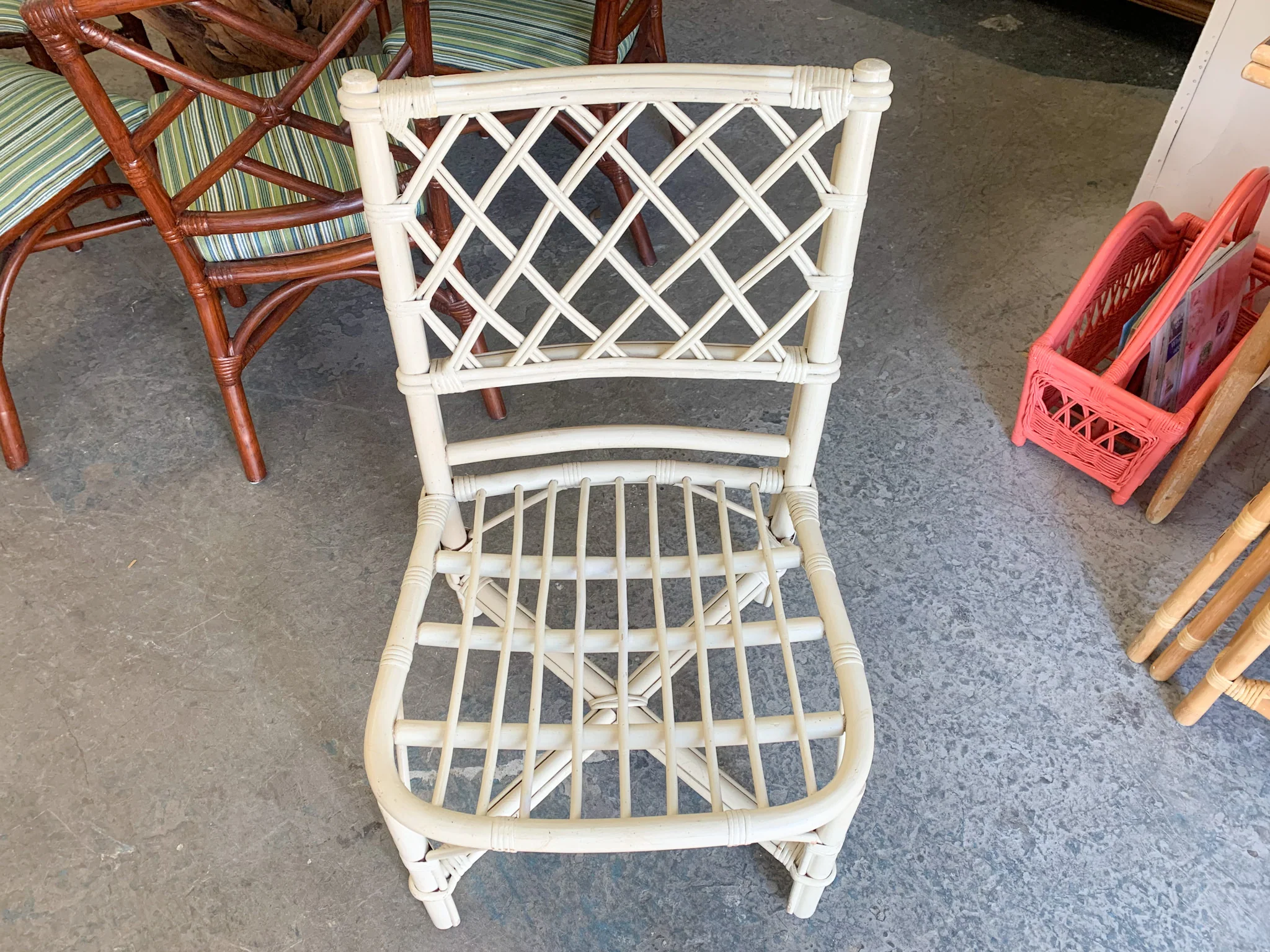 Set of Three Ficks Reed Diamond Back Chairs - Image 2