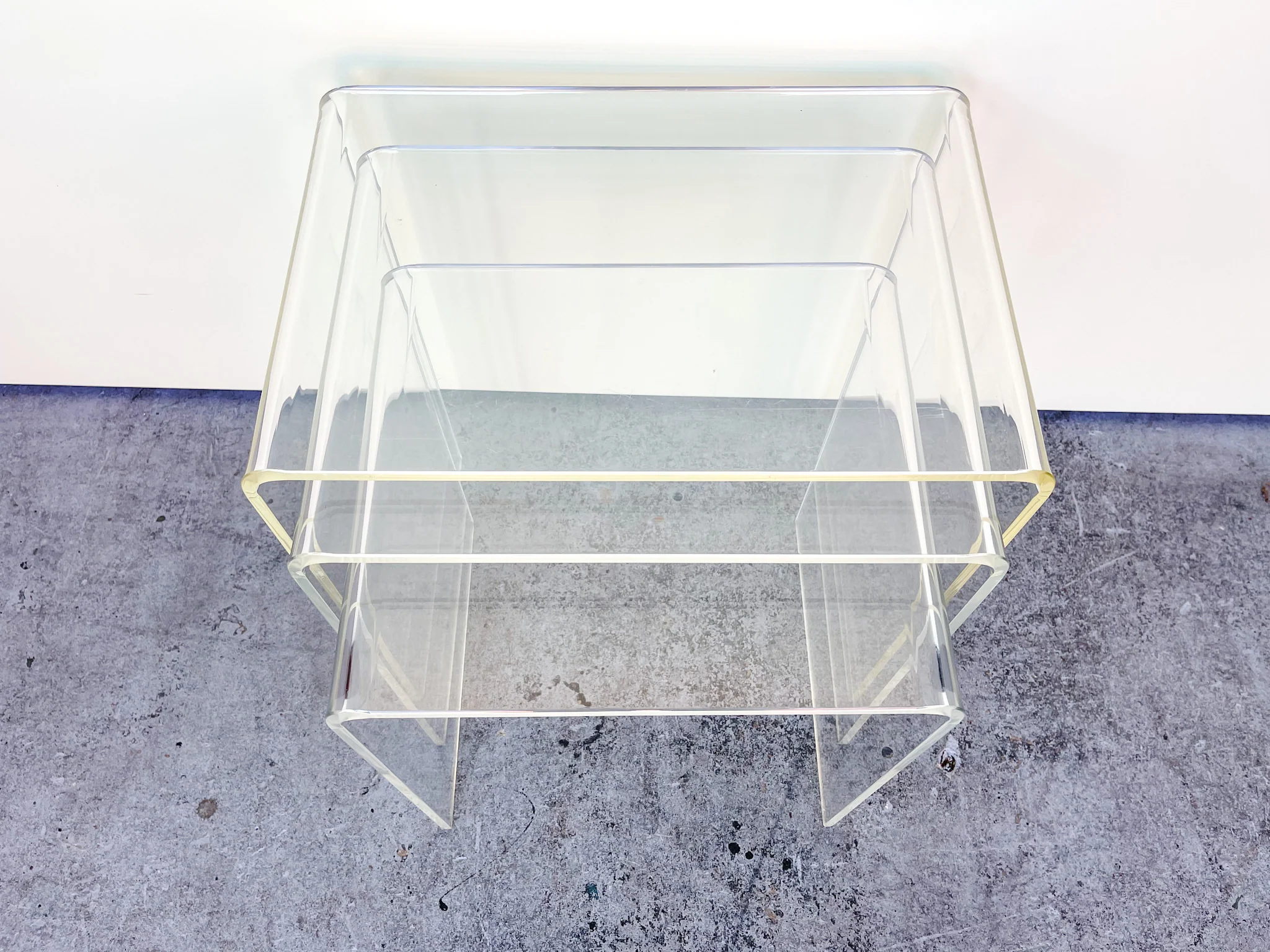 Set of Three Lucite Nesting Tables - Image 3