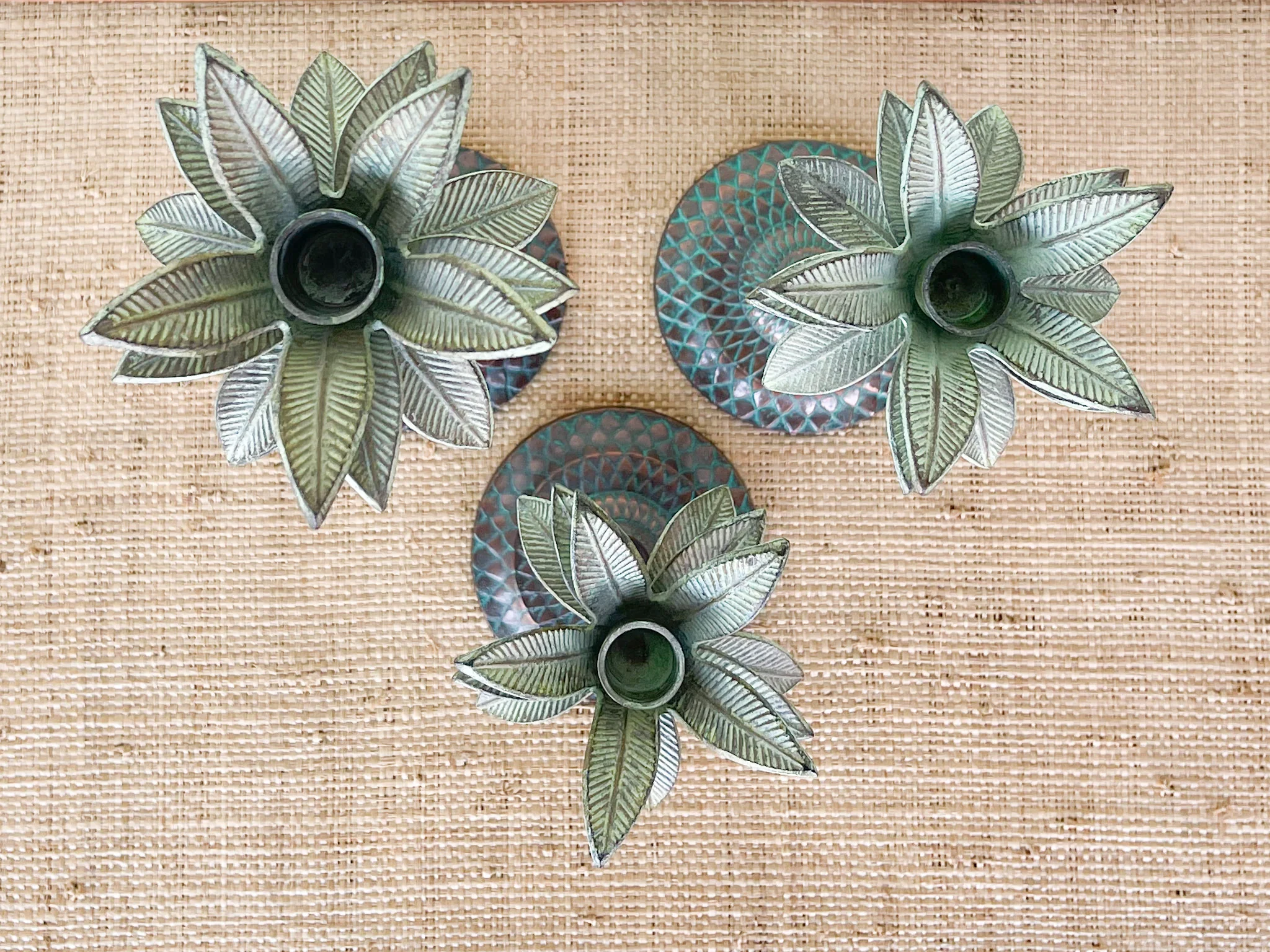 Set of Three Palm Tree Candlesticks - Image 7