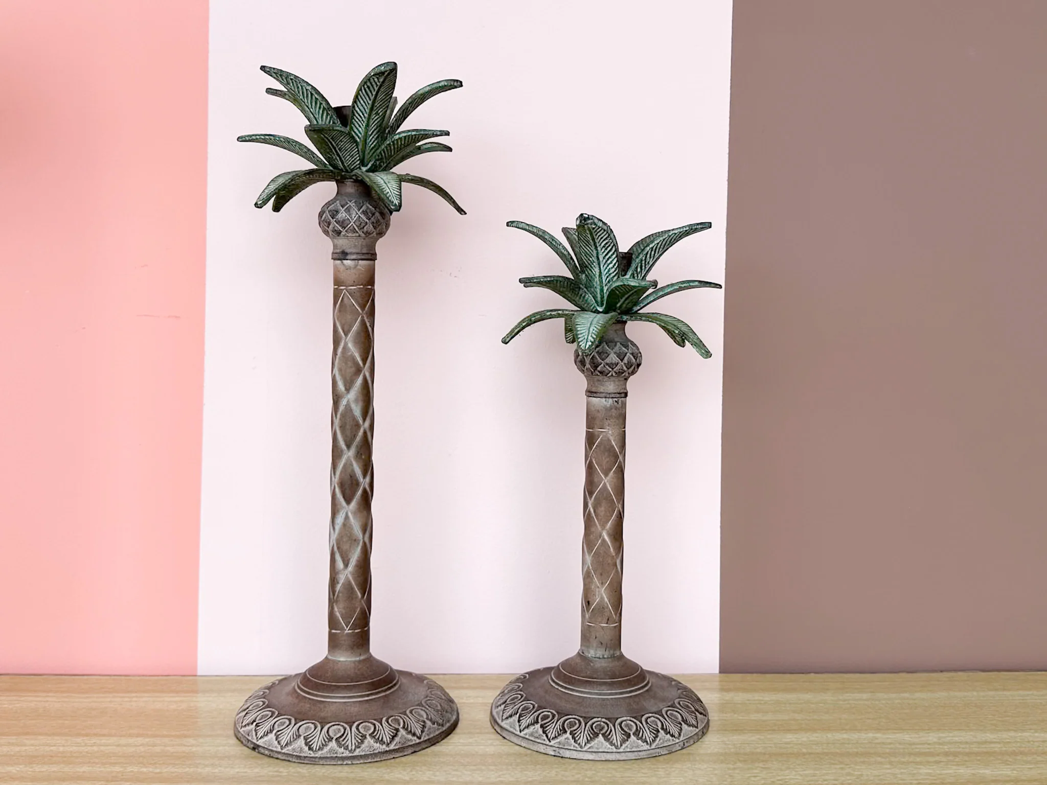 Set of Three Palm Tree Candle Holders - Image 3