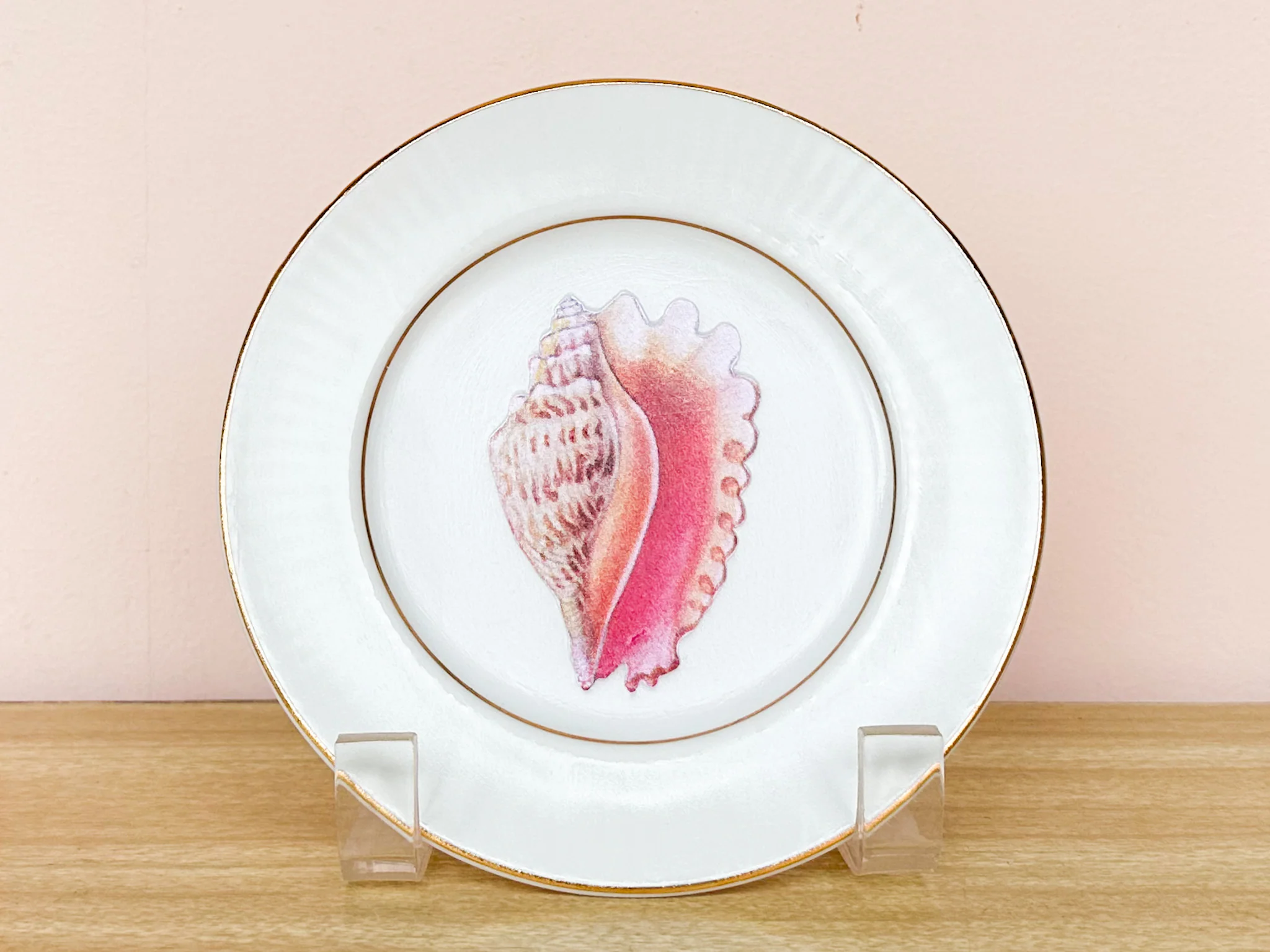 Set of Three Petite Decoupage Shell Plates - Image 5