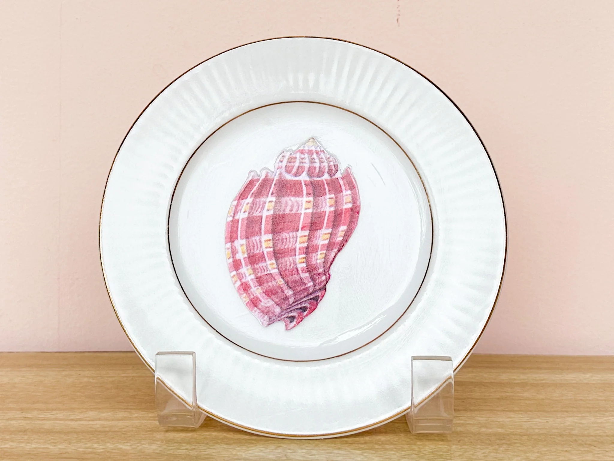Set of Three Petite Decoupage Shell Plates - Image 6
