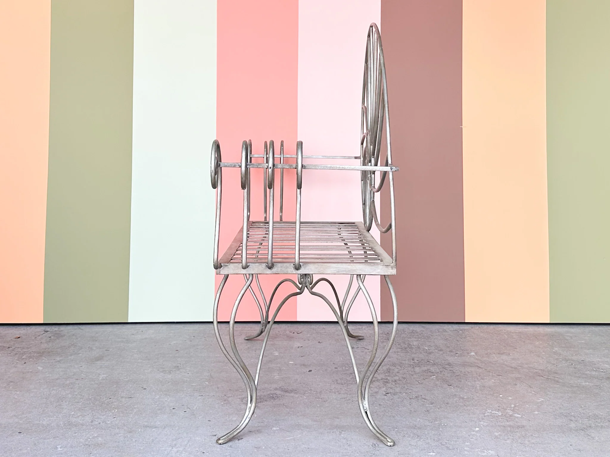 Shell Chic Wrought Iron Bench - Image 5